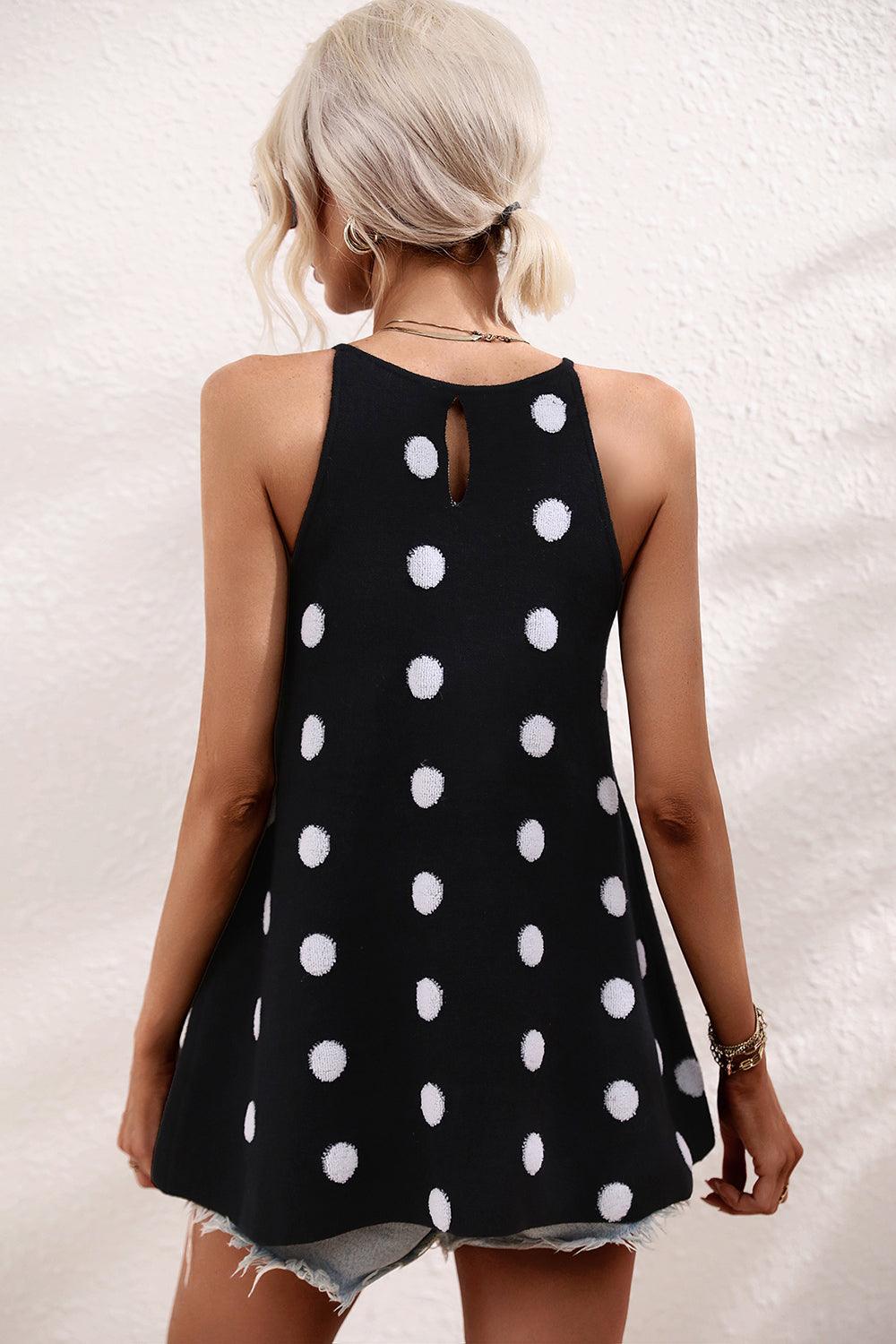 Polka Dot Round Neck Tank - Lab Fashion, Home & Health