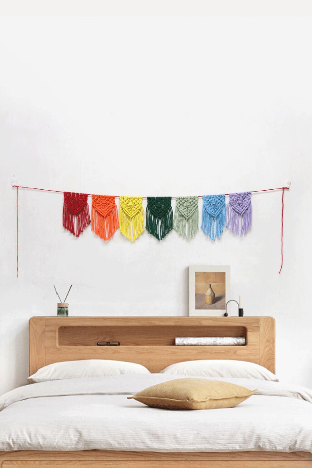 Rainbow Fringe Macrame Banner - Lab Fashion, Home & Health