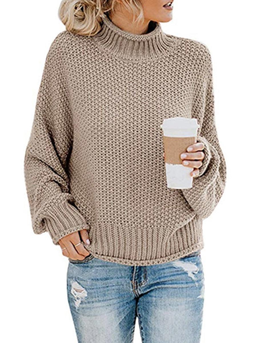 Turtleneck Dropped Shoulder Sweater - Lab Fashion, Home & Health