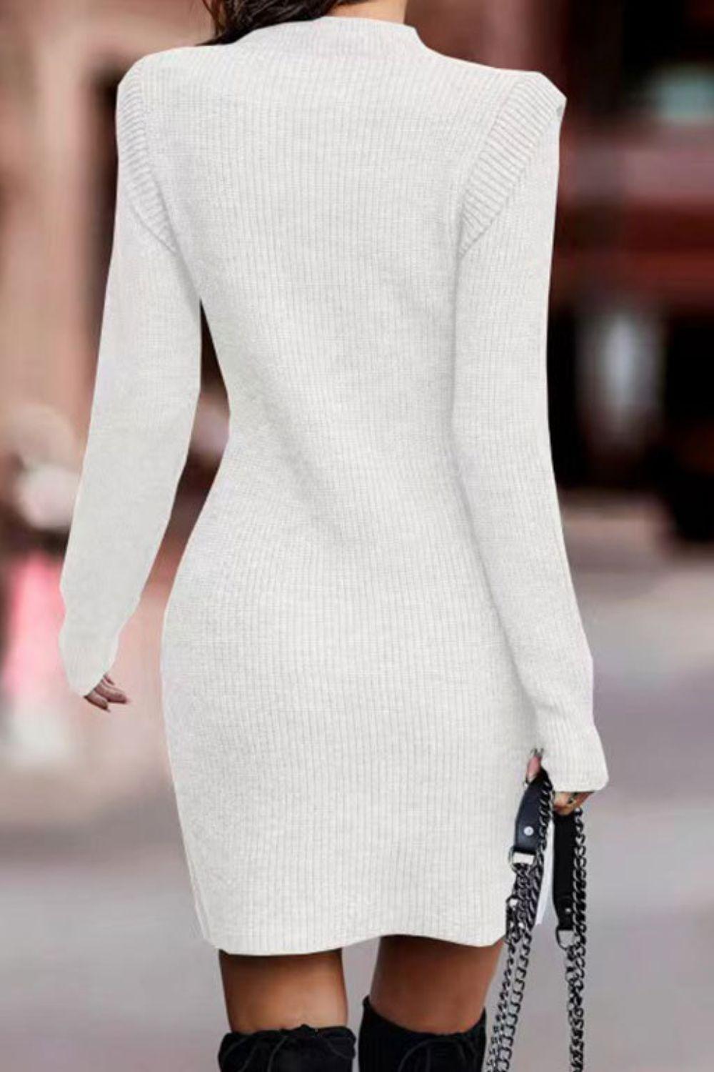 Round Neck Sweater Dress - Lab Fashion, Home & Health