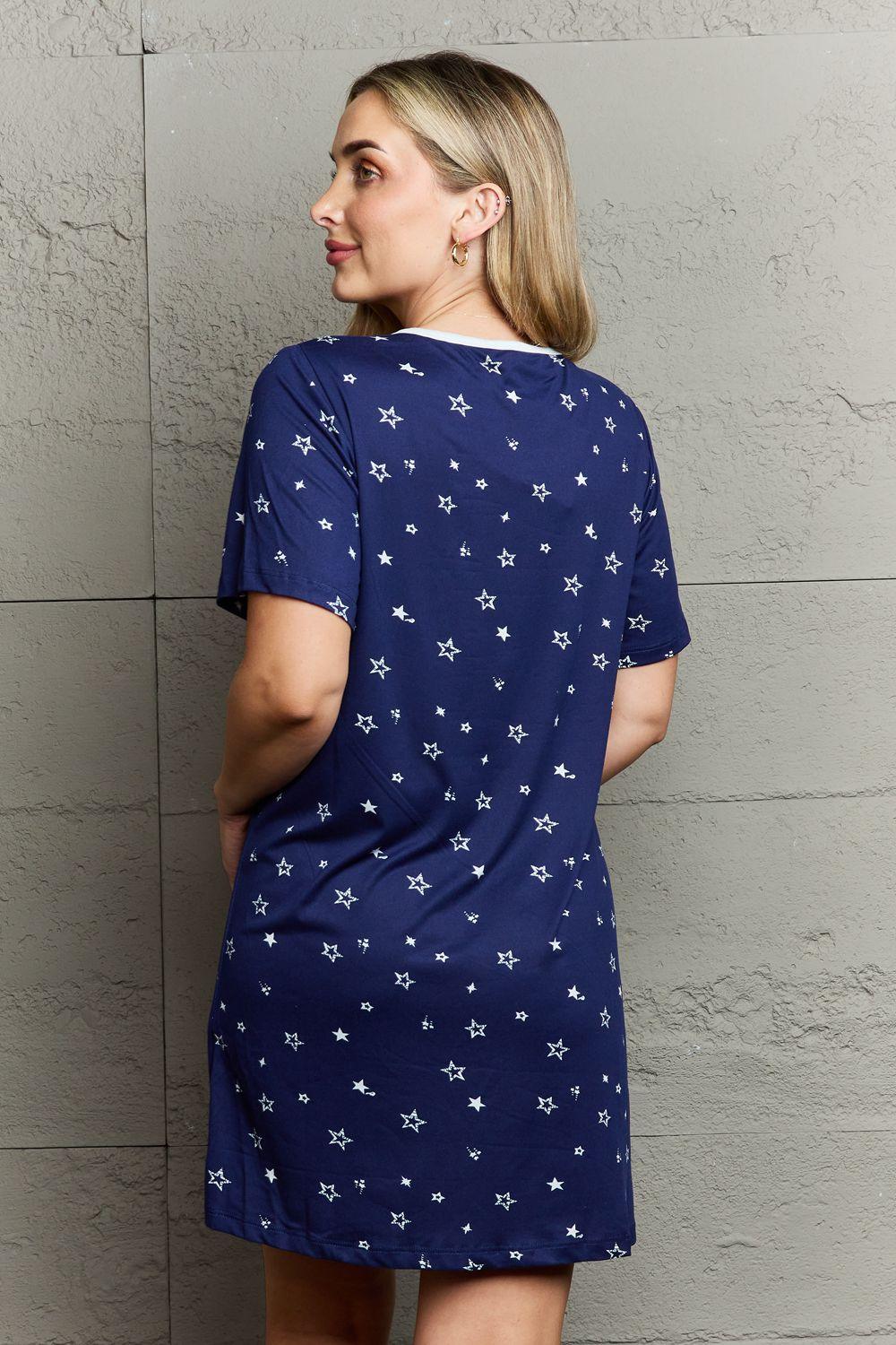 MOON NITE Quilted Quivers Button Down Sleepwear Dress - Lab Fashion, Home & Health