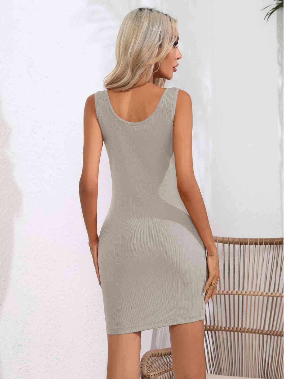 Scoop Neck Sleeveless Bodycon Dress - Lab Fashion, Home & Health