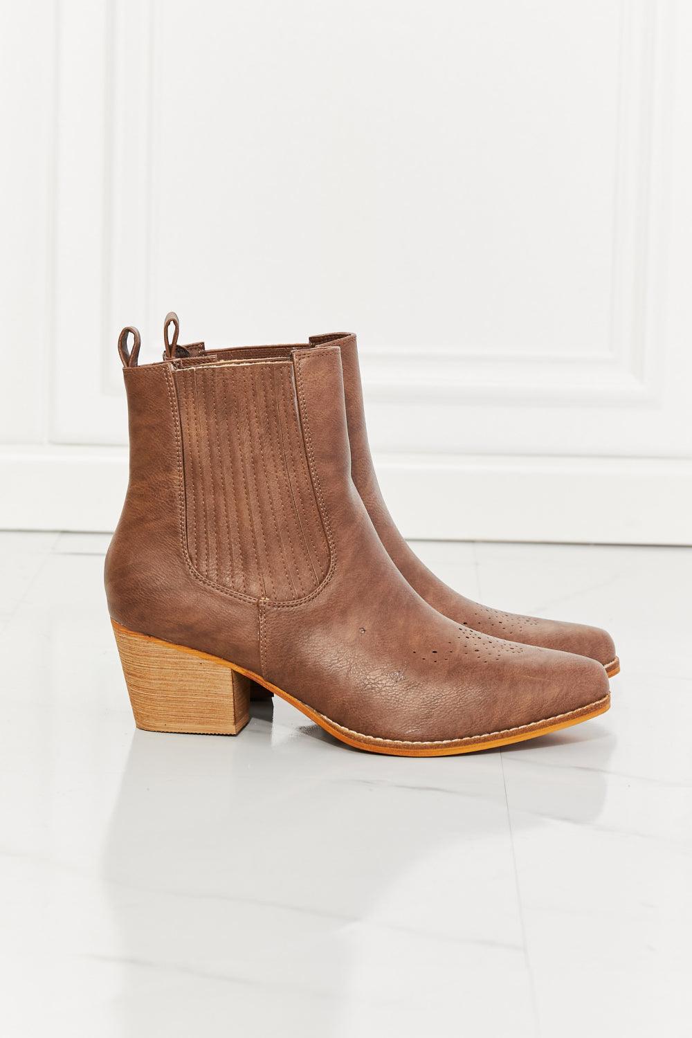 MMShoes Love the Journey Stacked Heel Chelsea Boot in Chestnut - Lab Fashion, Home & Health