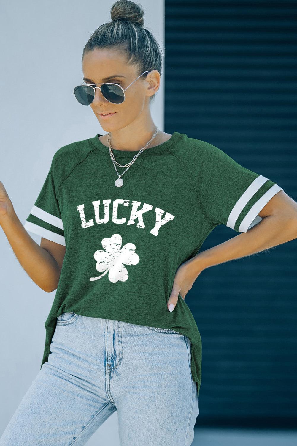 LUCKY Clover Graphic Tee Shirt - Lab Fashion, Home & Health