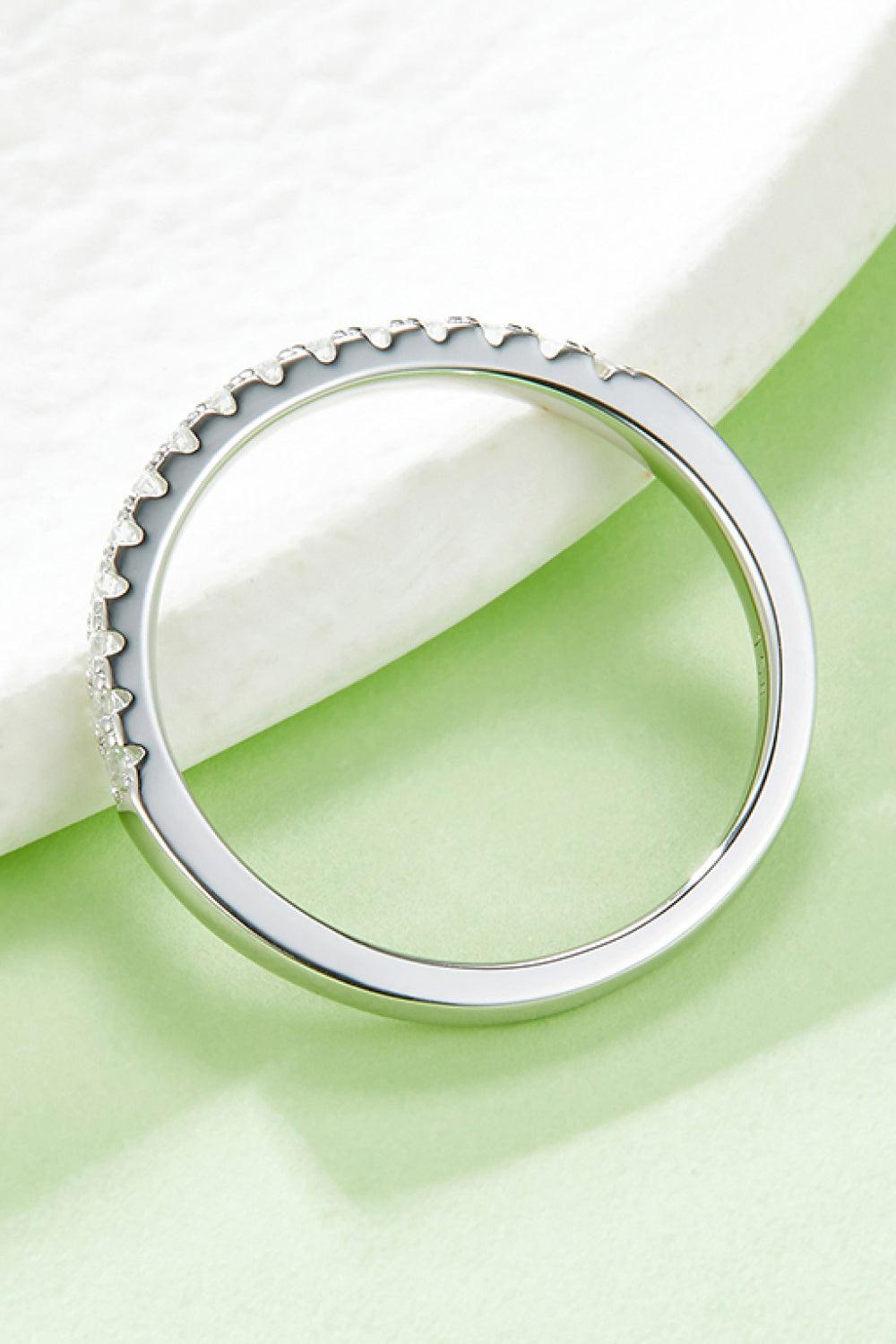 Moissanite Platinum-Plated Half-Eternity Ring - Lab Fashion, Home & Health