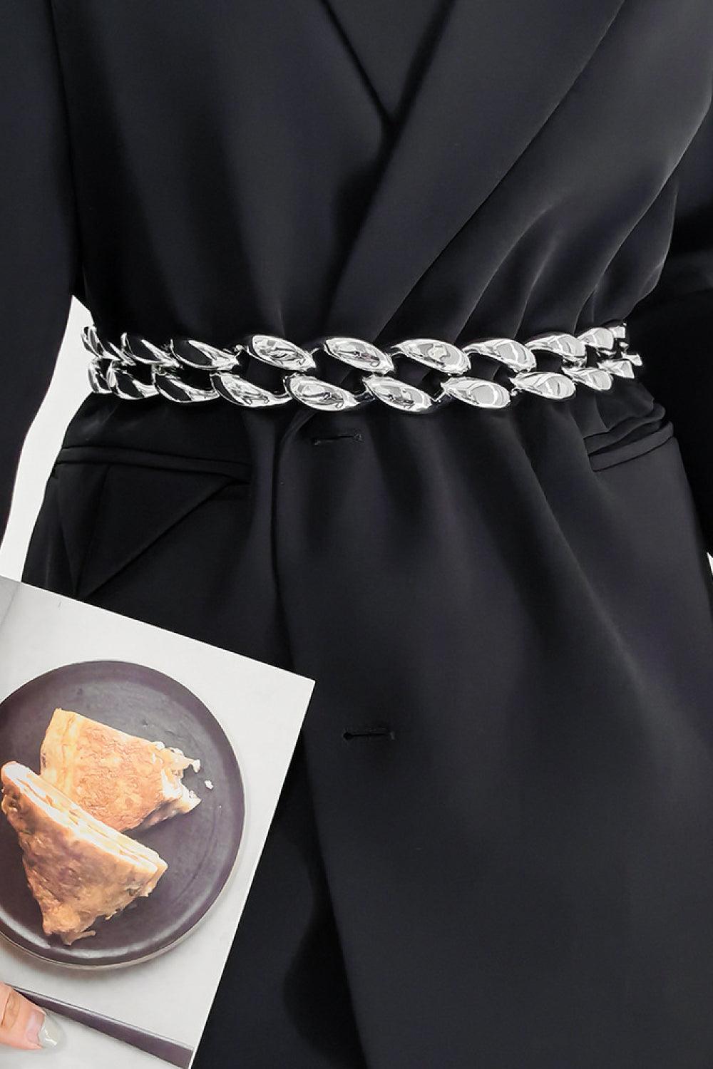1.2" Width Acrylic Curb Chain Belt - Lab Fashion, Home & Health