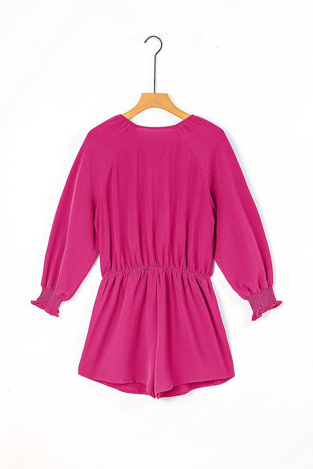 Tied Flounce Sleeve Plunge Romper - Lab Fashion, Home & Health