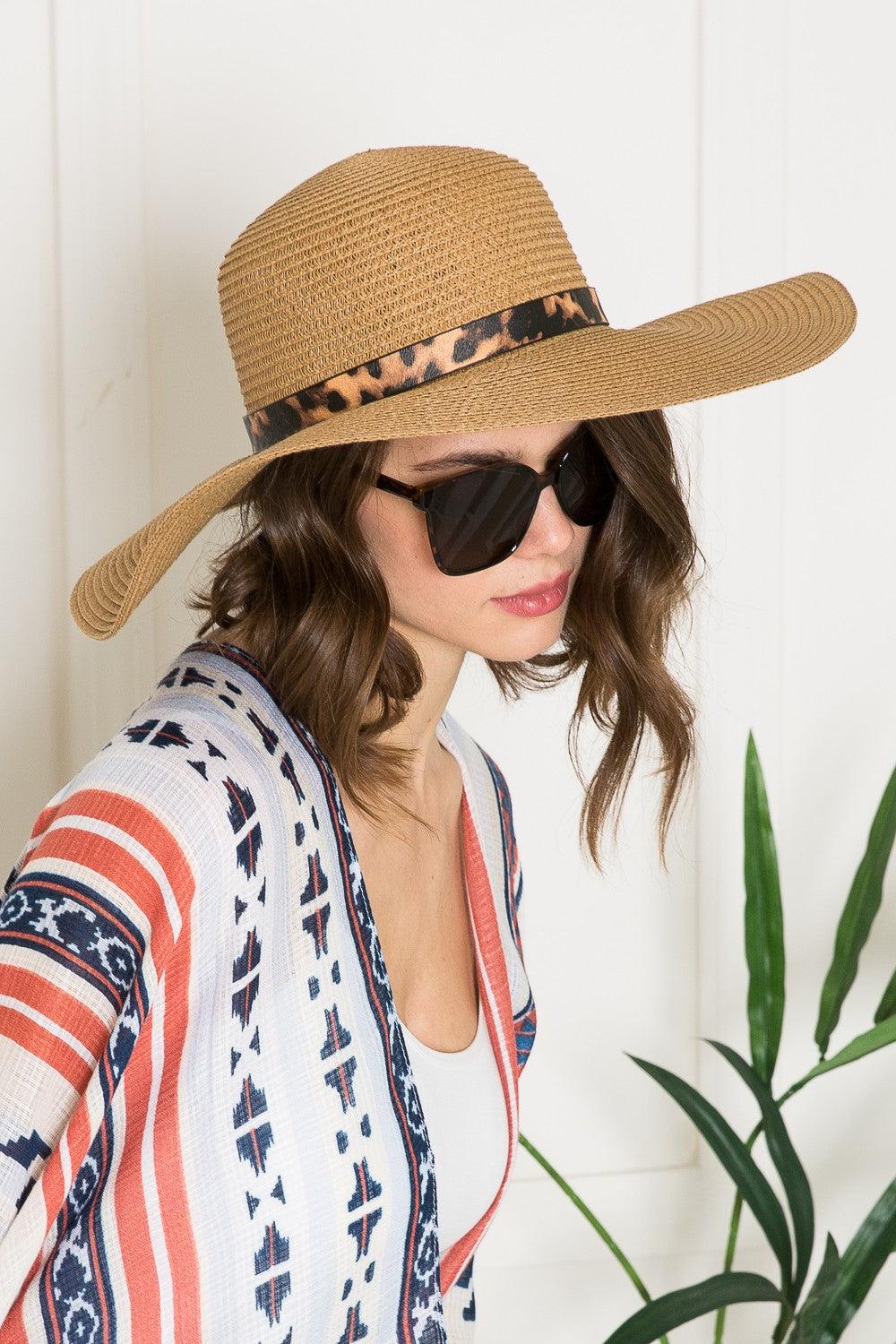 Justin Taylor Printed Belt Sunhat in Beige - Lab Fashion, Home & Health