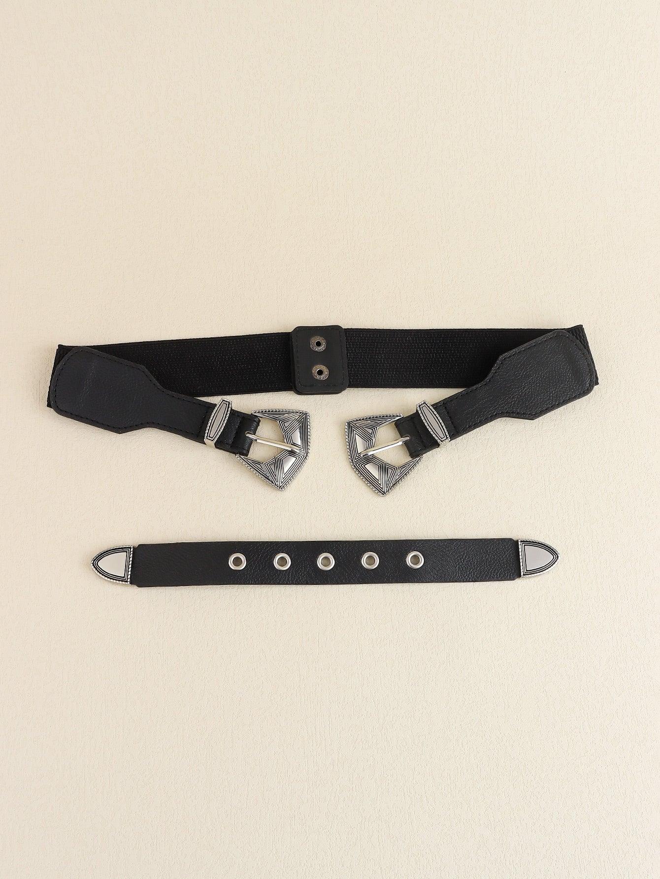 Double Buckle PU Leather Belt - Lab Fashion, Home & Health