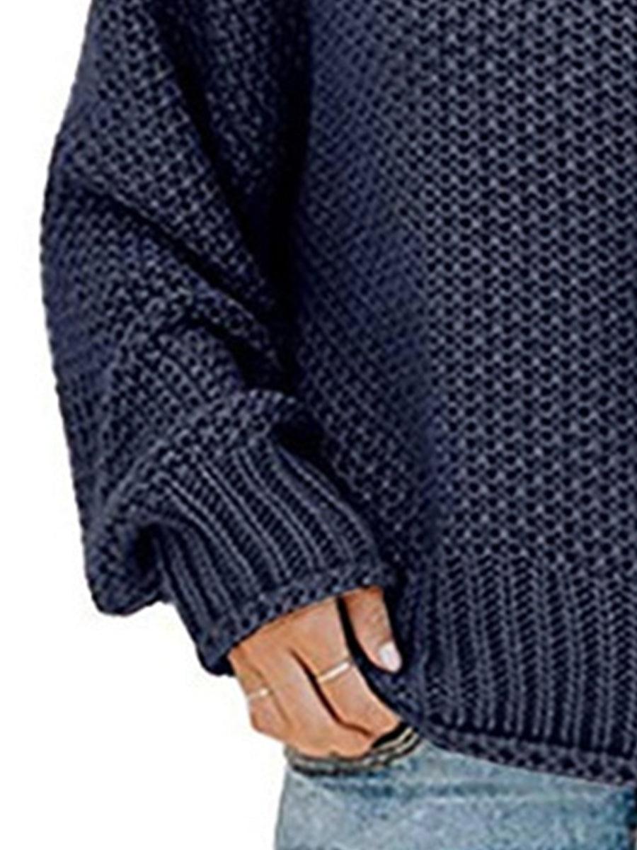 Turtleneck Dropped Shoulder Sweater - Lab Fashion, Home & Health