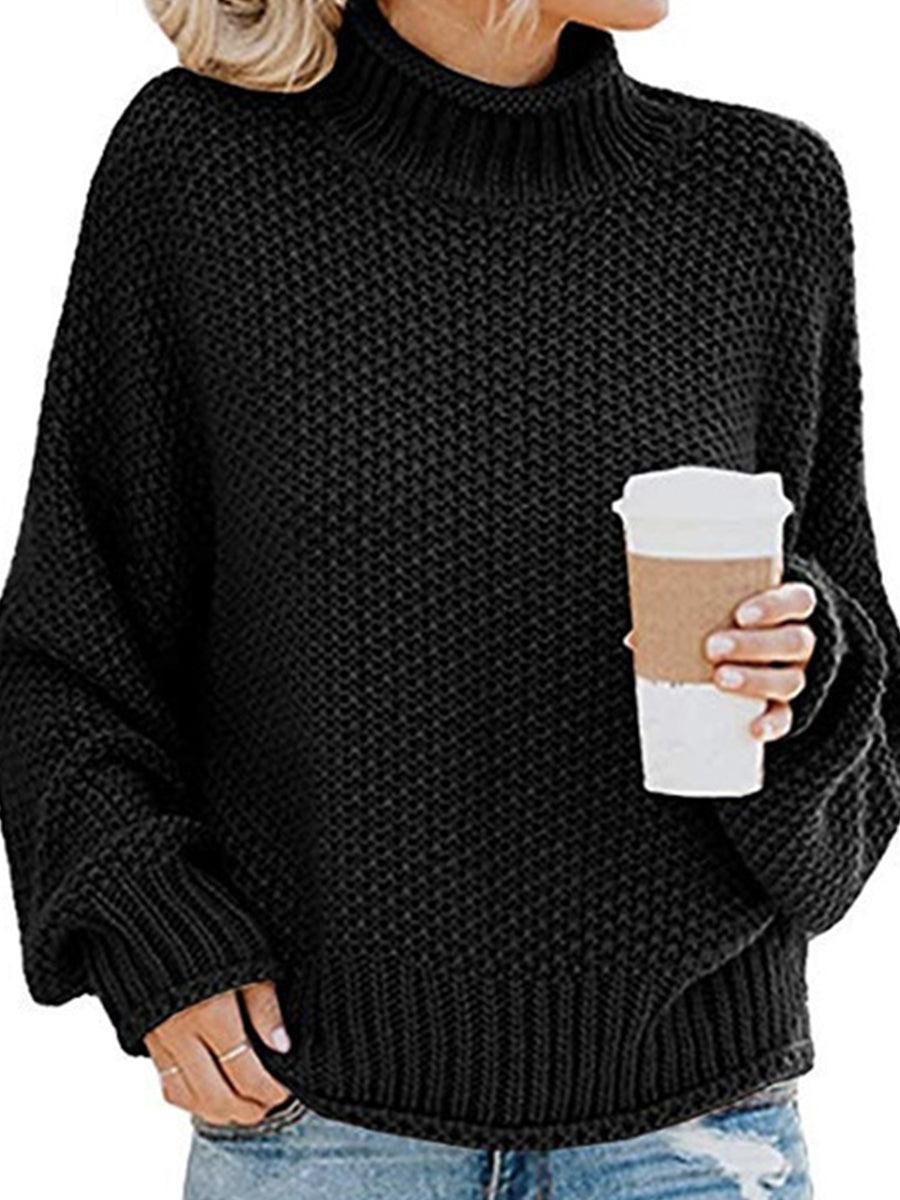 Turtleneck Dropped Shoulder Sweater - Lab Fashion, Home & Health