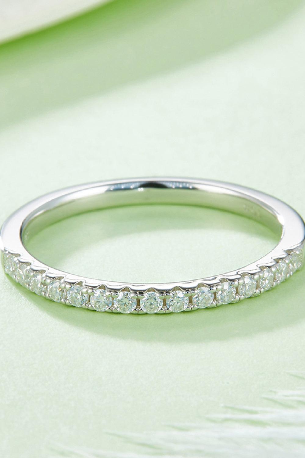 Moissanite Platinum-Plated Half-Eternity Ring - Lab Fashion, Home & Health