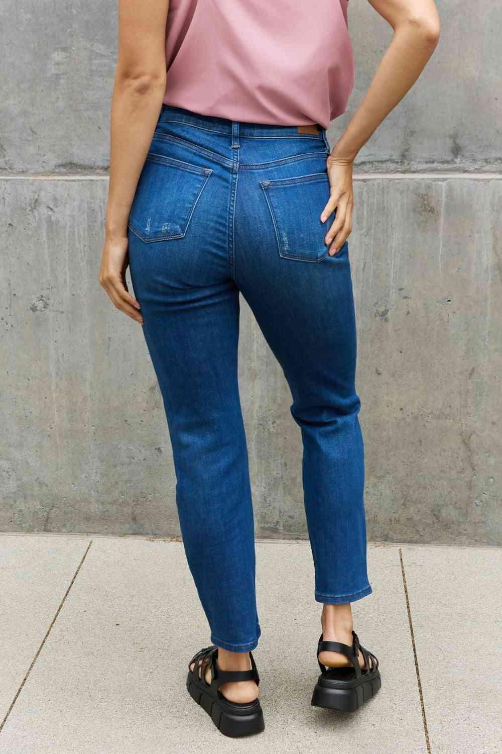 Judy Blue Melanie Full Size High Waisted Distressed Boyfriend Jeans - Lab Fashion, Home & Health
