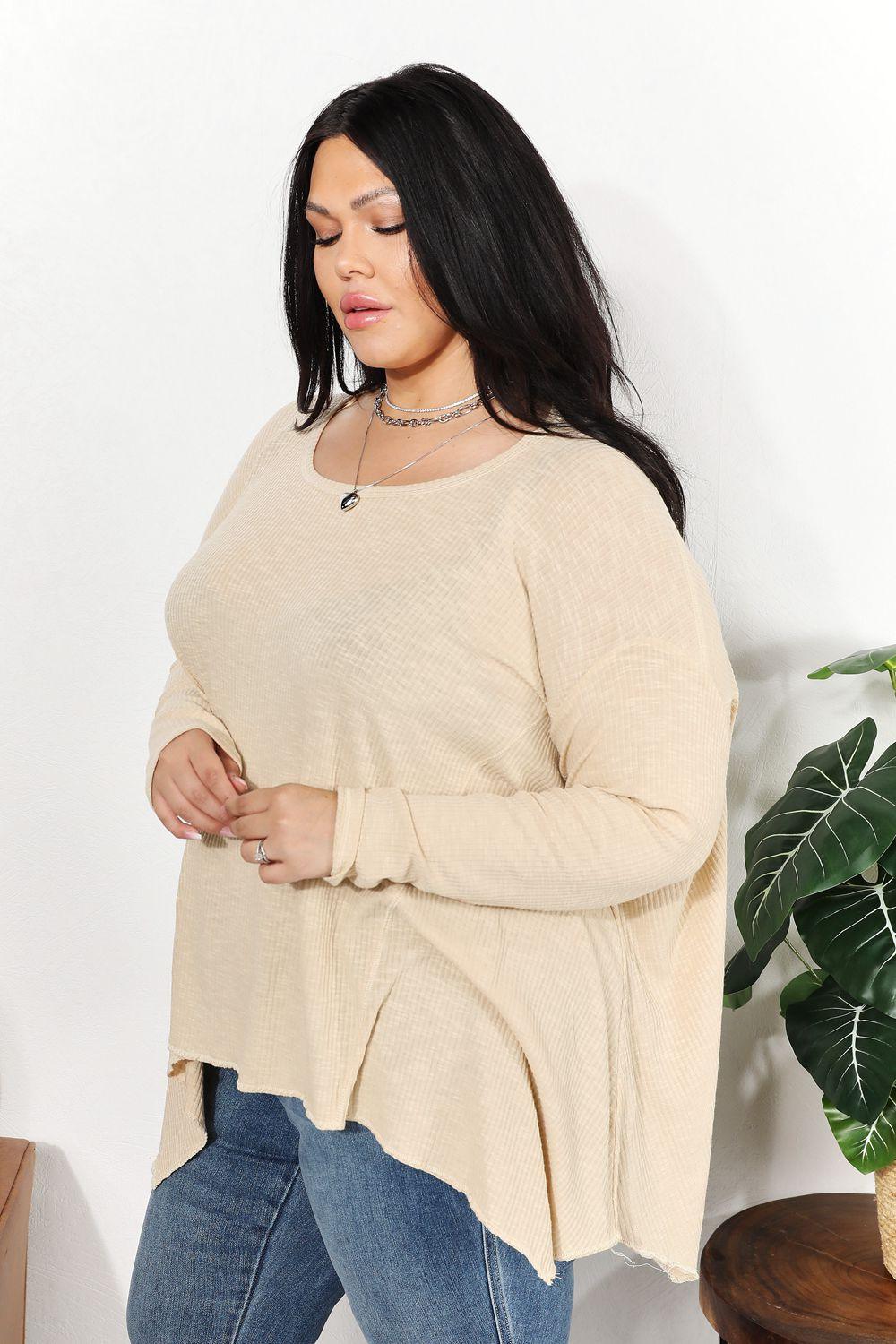 HEYSON Full Size Oversized Super Soft Ribbed Top - Lab Fashion, Home & Health