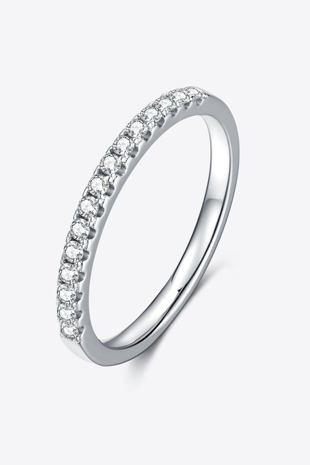 Moissanite Platinum-Plated Half-Eternity Ring - Lab Fashion, Home & Health