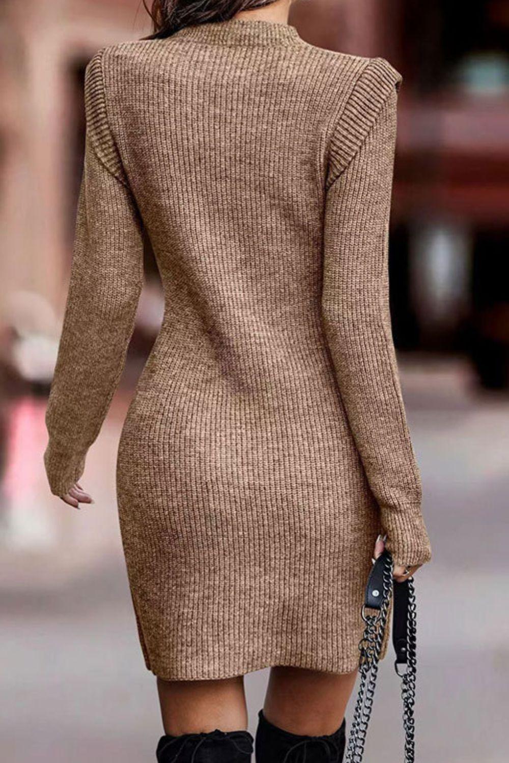 Round Neck Sweater Dress - Lab Fashion, Home & Health