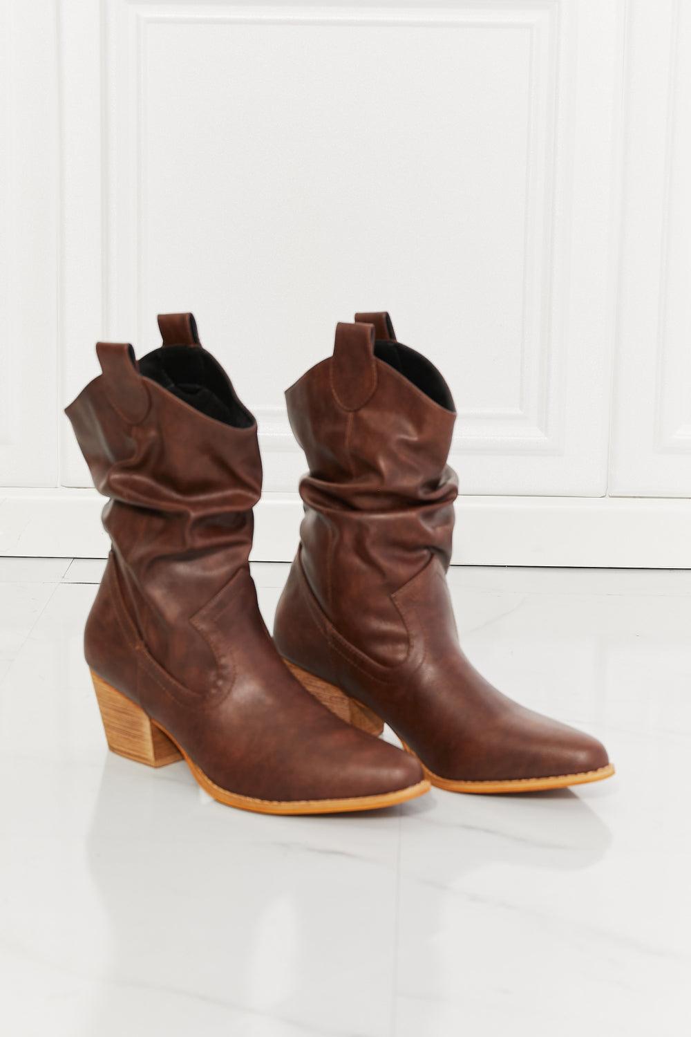 MMShoes Better in Texas Scrunch Cowboy Boots in Brown - Lab Fashion, Home & Health