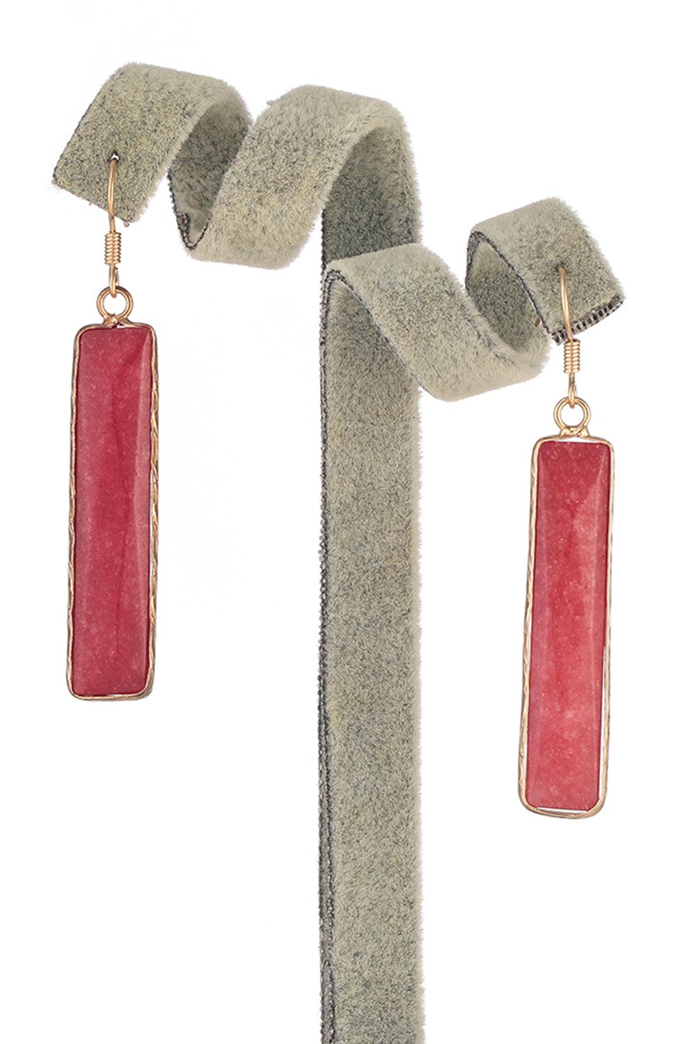 Natural Stone Drop Earrings - Lab Fashion, Home & Health