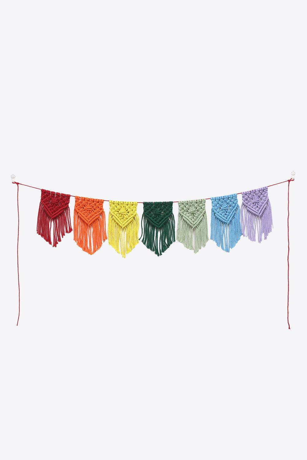 Rainbow Fringe Macrame Banner - Lab Fashion, Home & Health