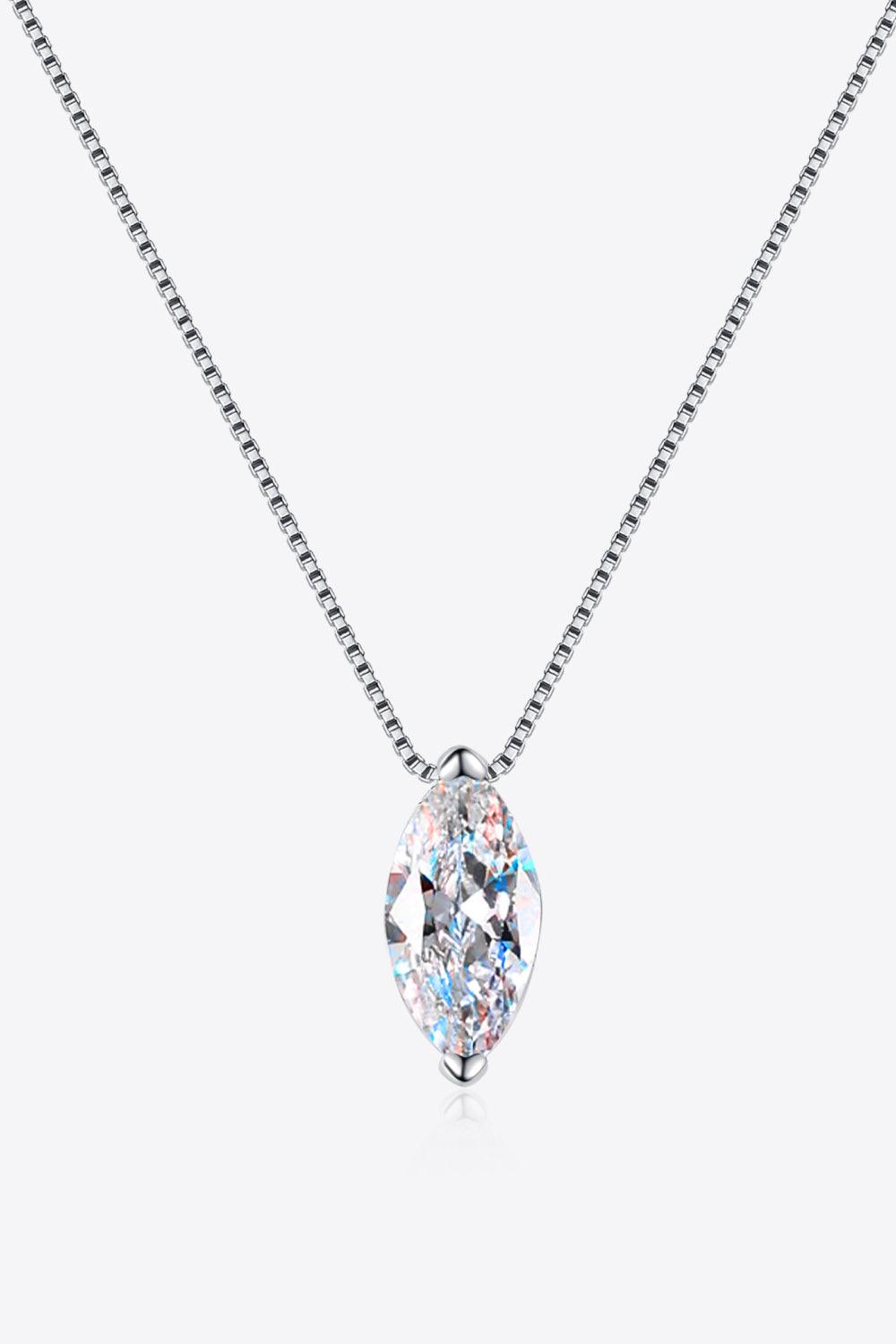 1 Carat Moissanite 925 Sterling Silver Necklace - Lab Fashion, Home & Health