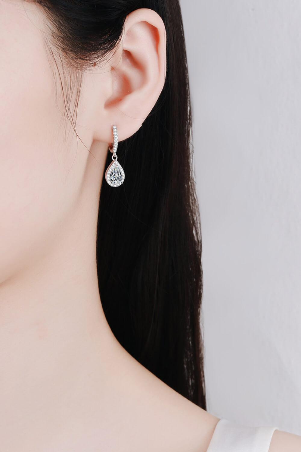 Moissanite Teardrop Earrings - Lab Fashion, Home & Health