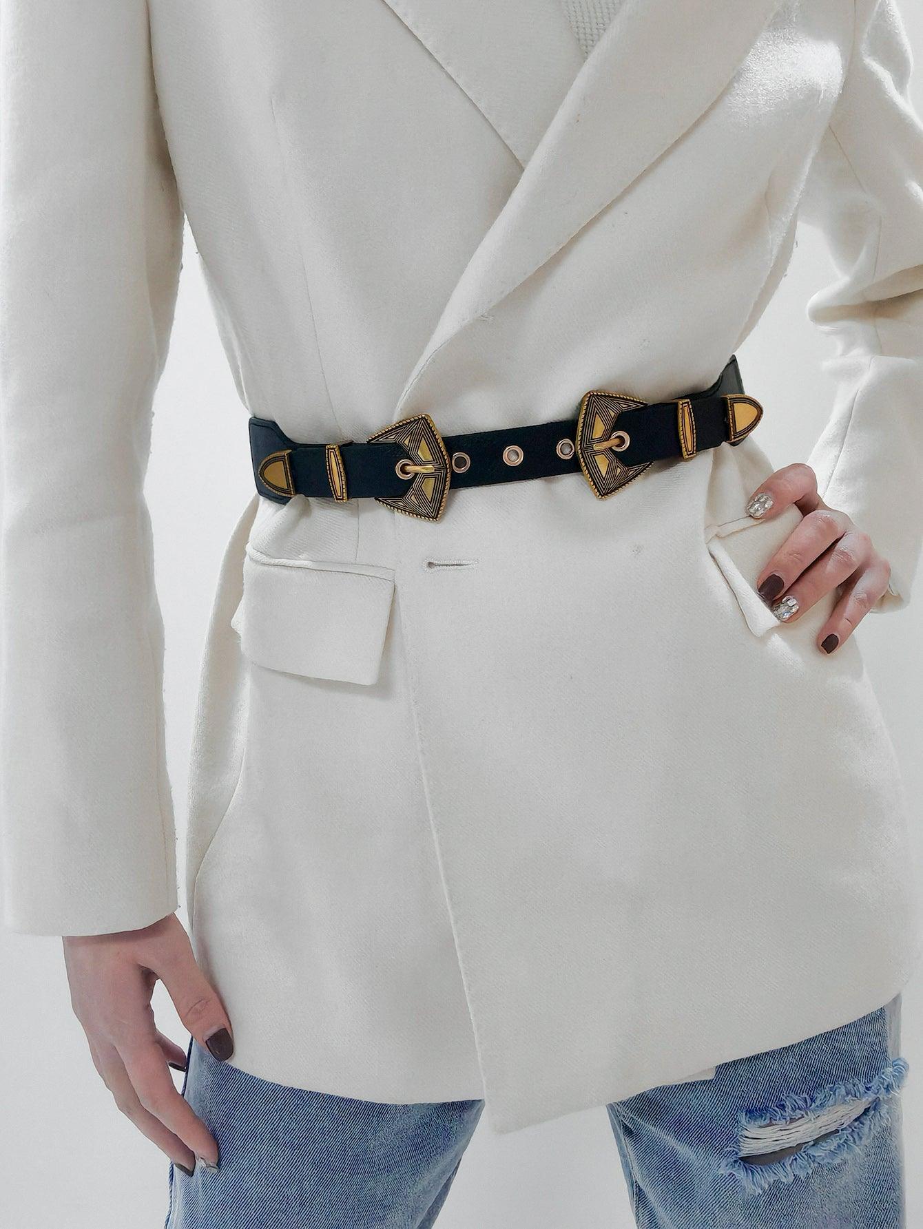 Double Buckle PU Leather Belt - Lab Fashion, Home & Health