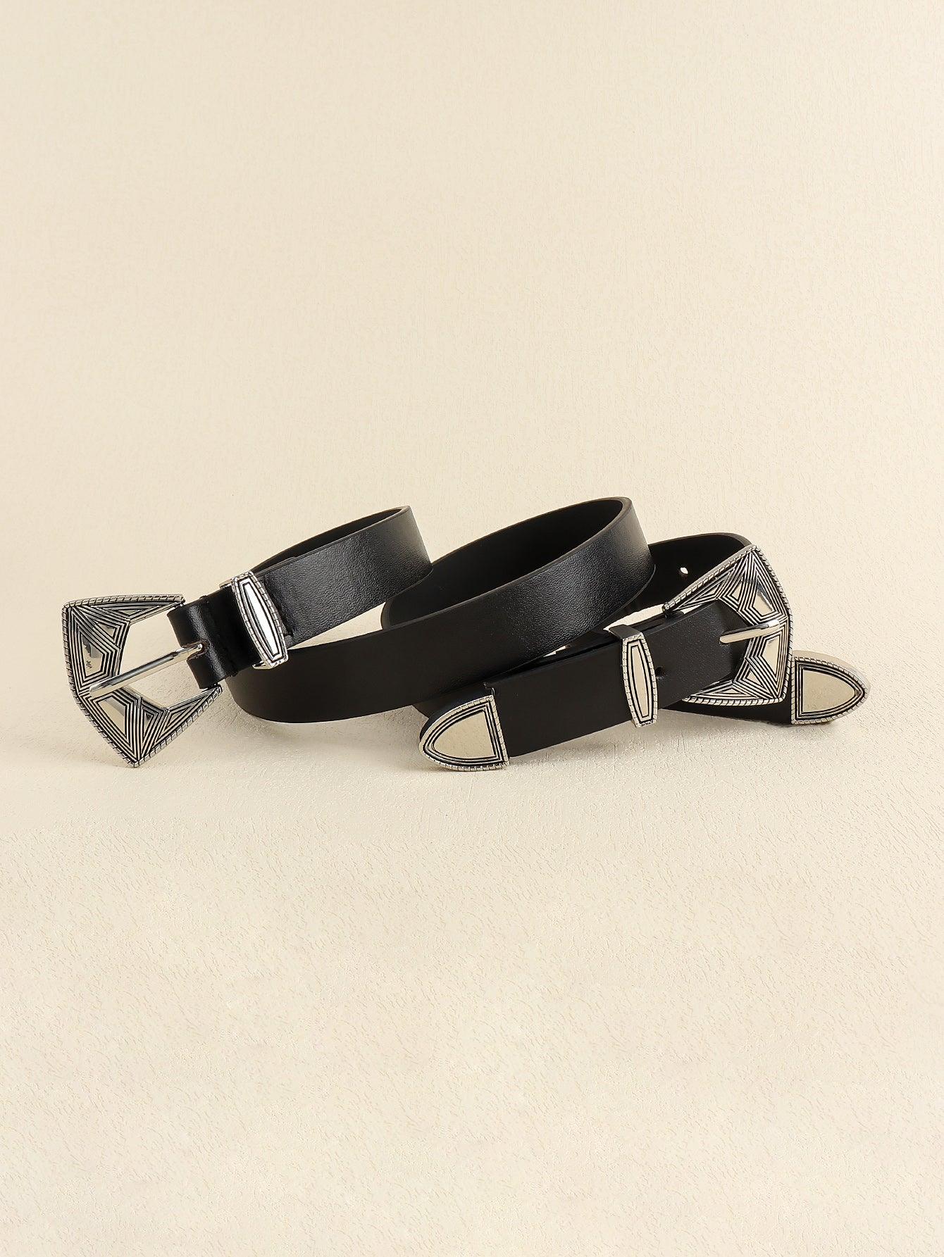 Double Buckle PU Leather Belt - Lab Fashion, Home & Health