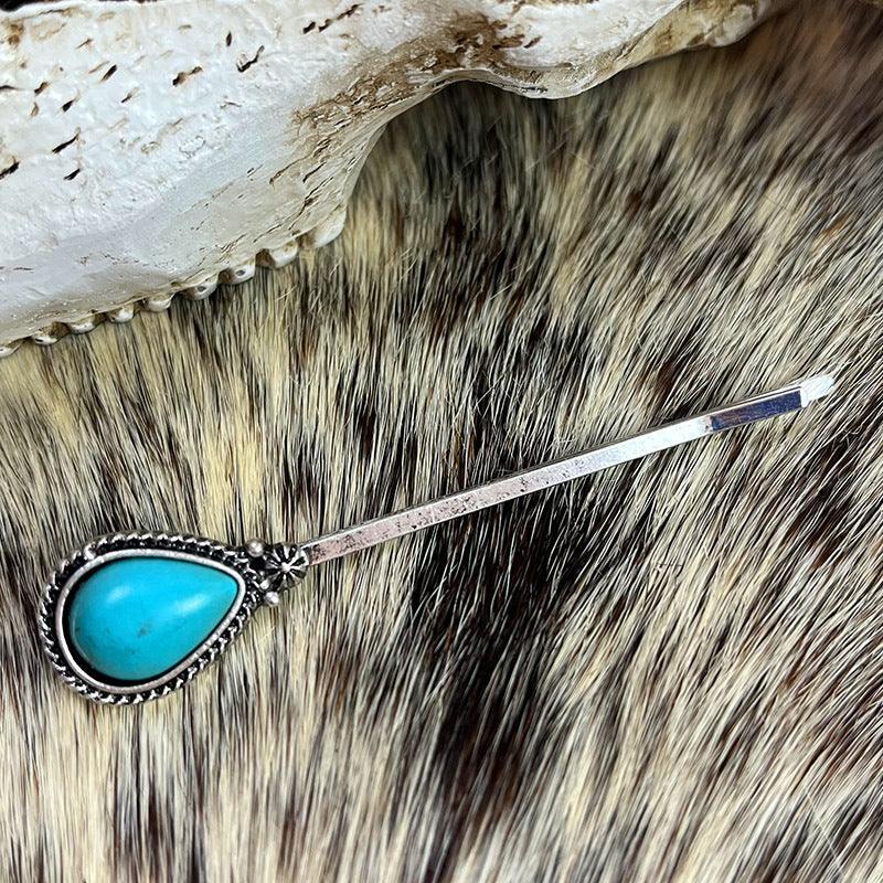 Turquoise Alloy Hairpin - Lab Fashion, Home & Health