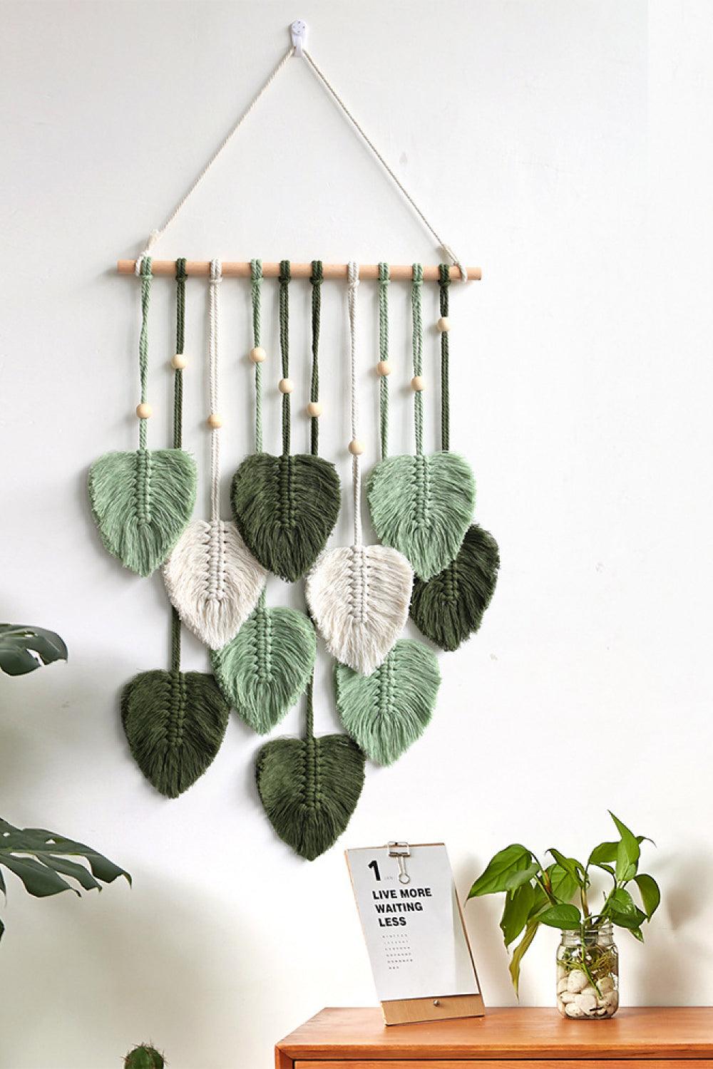 Macrame Leaf Bead Wall Hanging - Lab Fashion, Home & Health