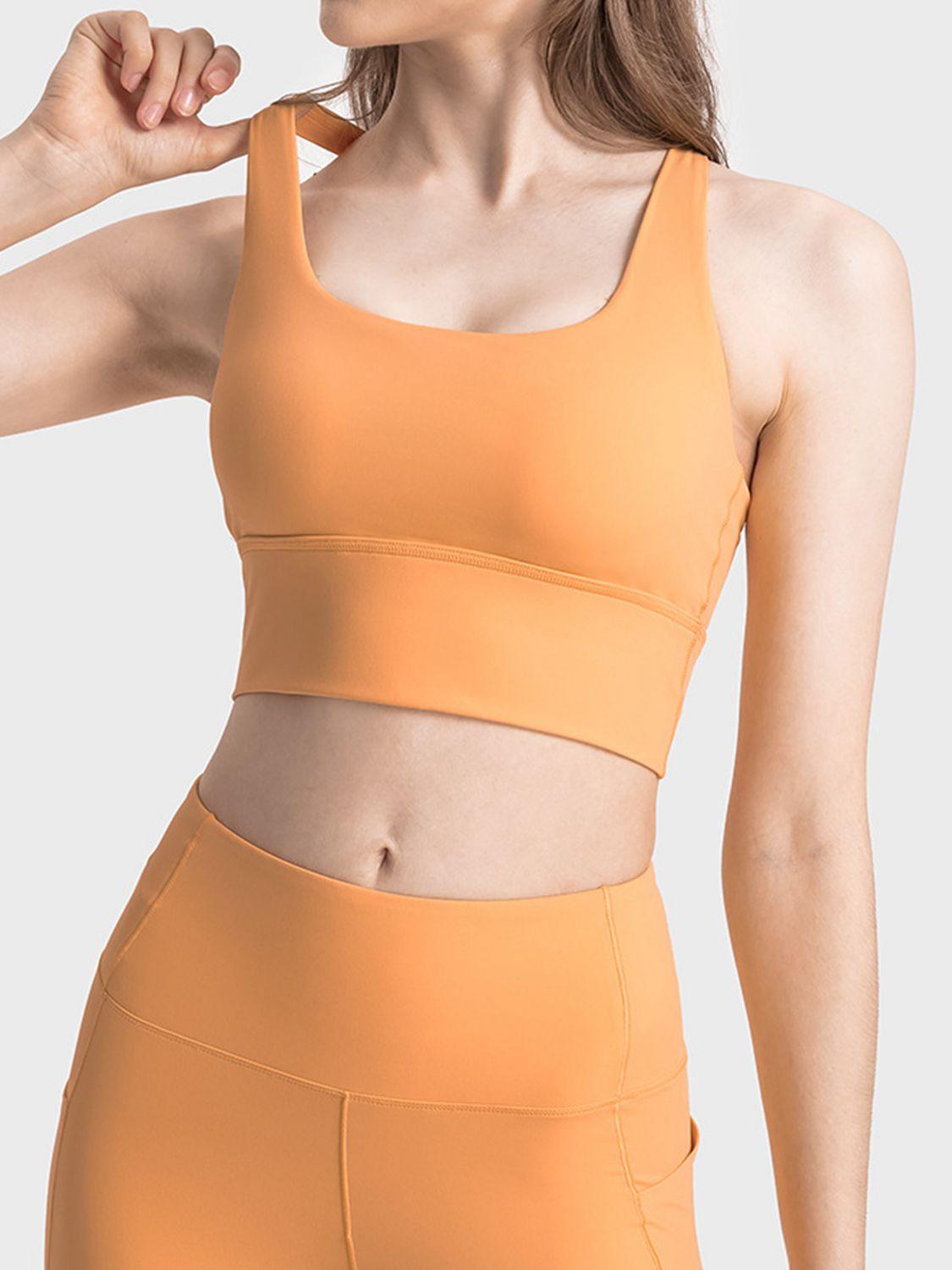 Scoop Neck Crisscross Straps Sports Bra - Lab Fashion, Home & Health