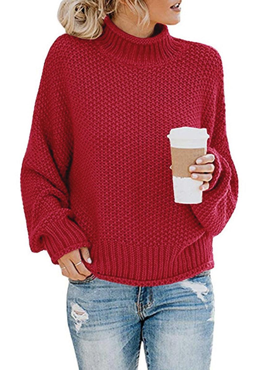 Turtleneck Dropped Shoulder Sweater - Lab Fashion, Home & Health