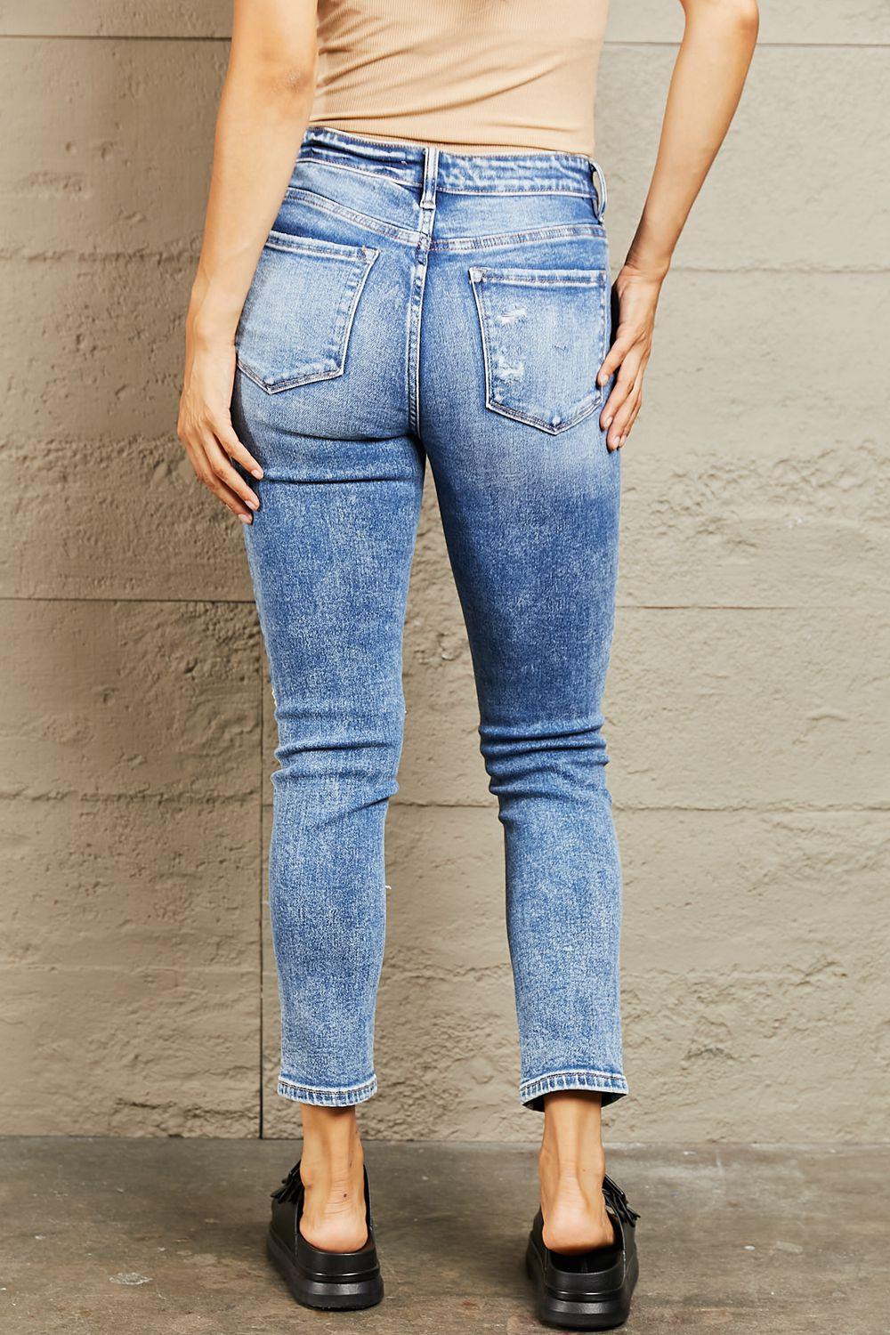 BAYEAS Mid Rise Distressed Skinny Jeans - Lab Fashion, Home & Health