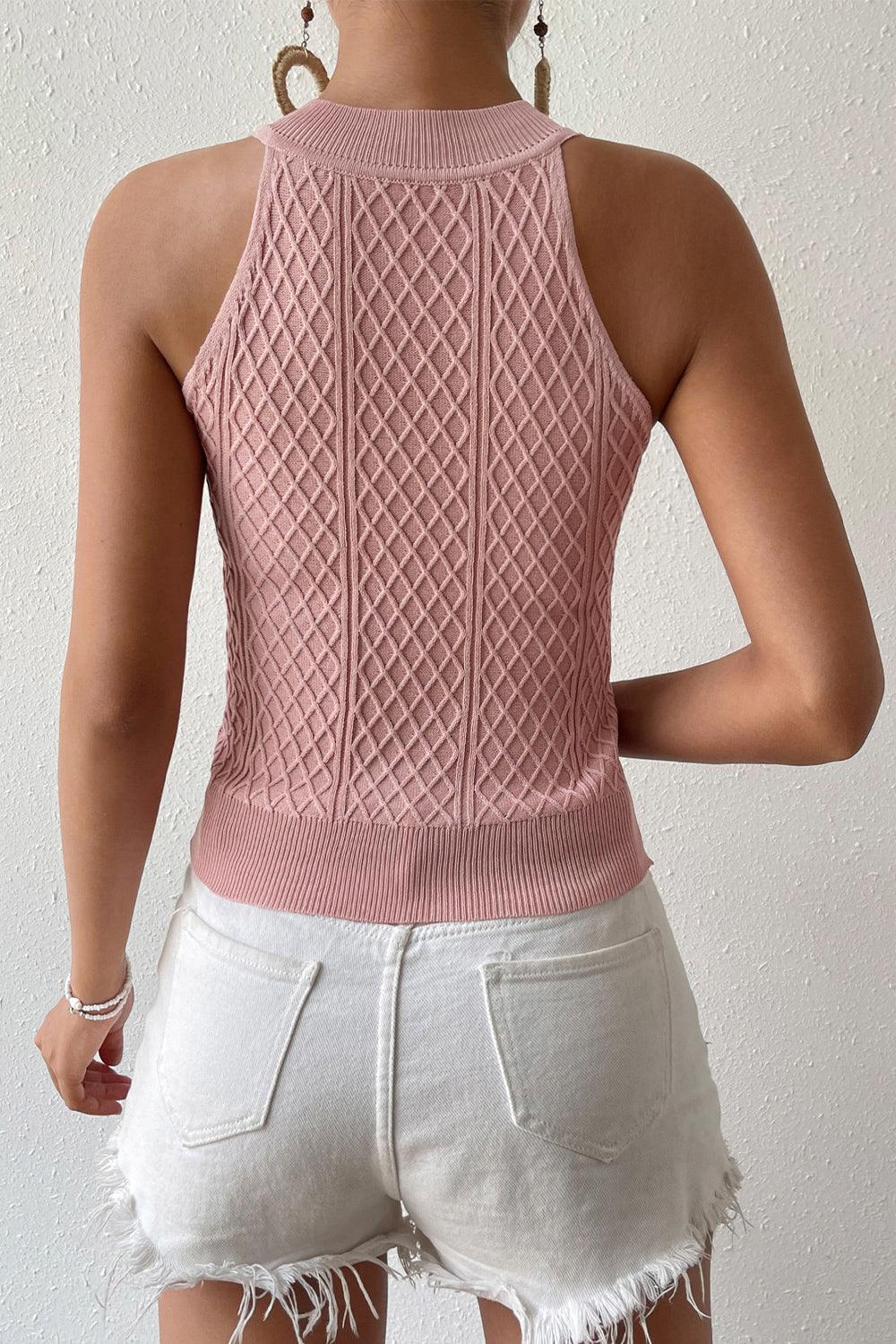 Round Neck Sleeveless Knit Top - Lab Fashion, Home & Health