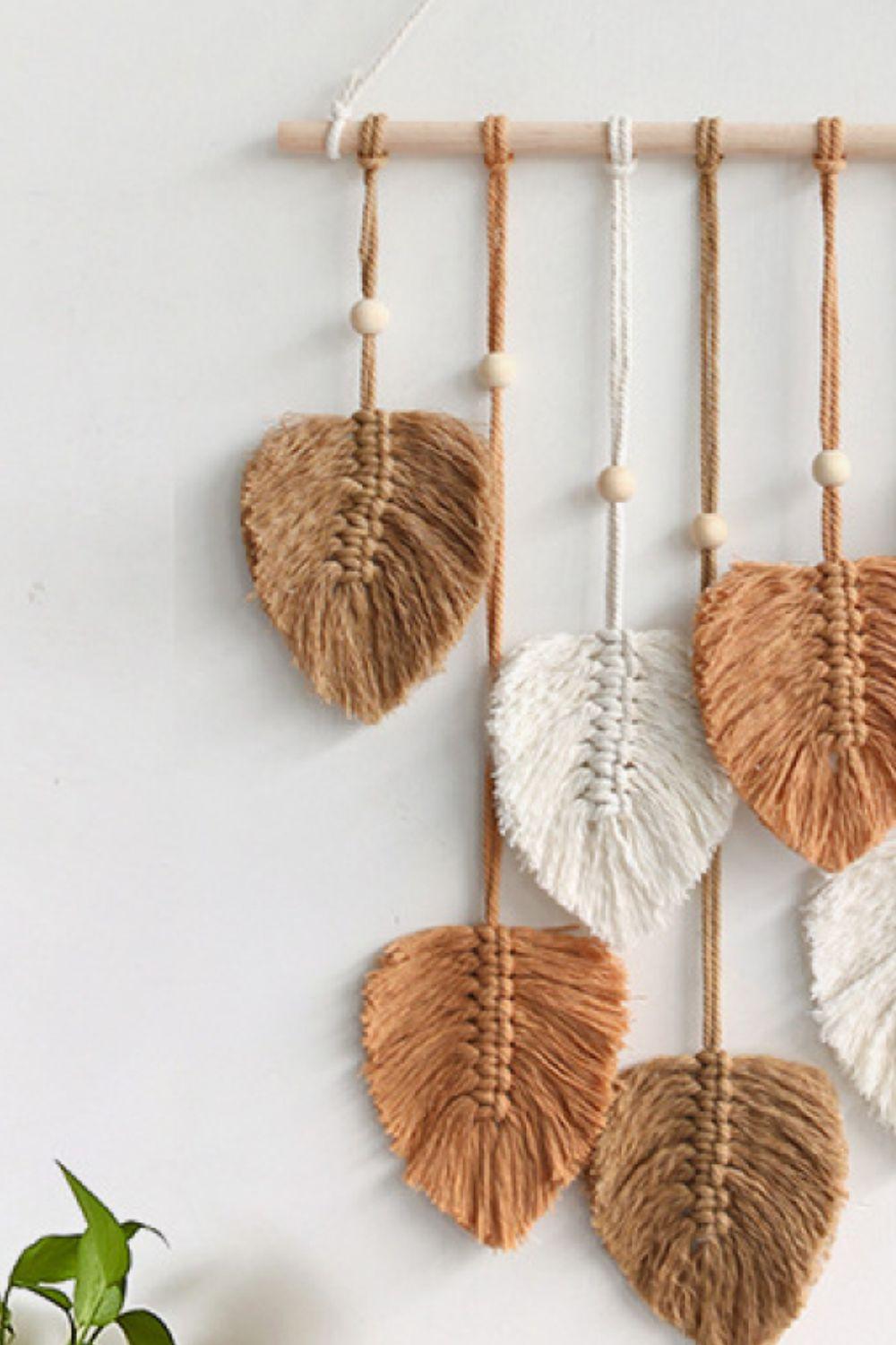 Macrame Leaf Bead Wall Hanging - Lab Fashion, Home & Health