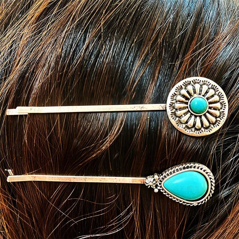 Turquoise Alloy Hairpin - Lab Fashion, Home & Health