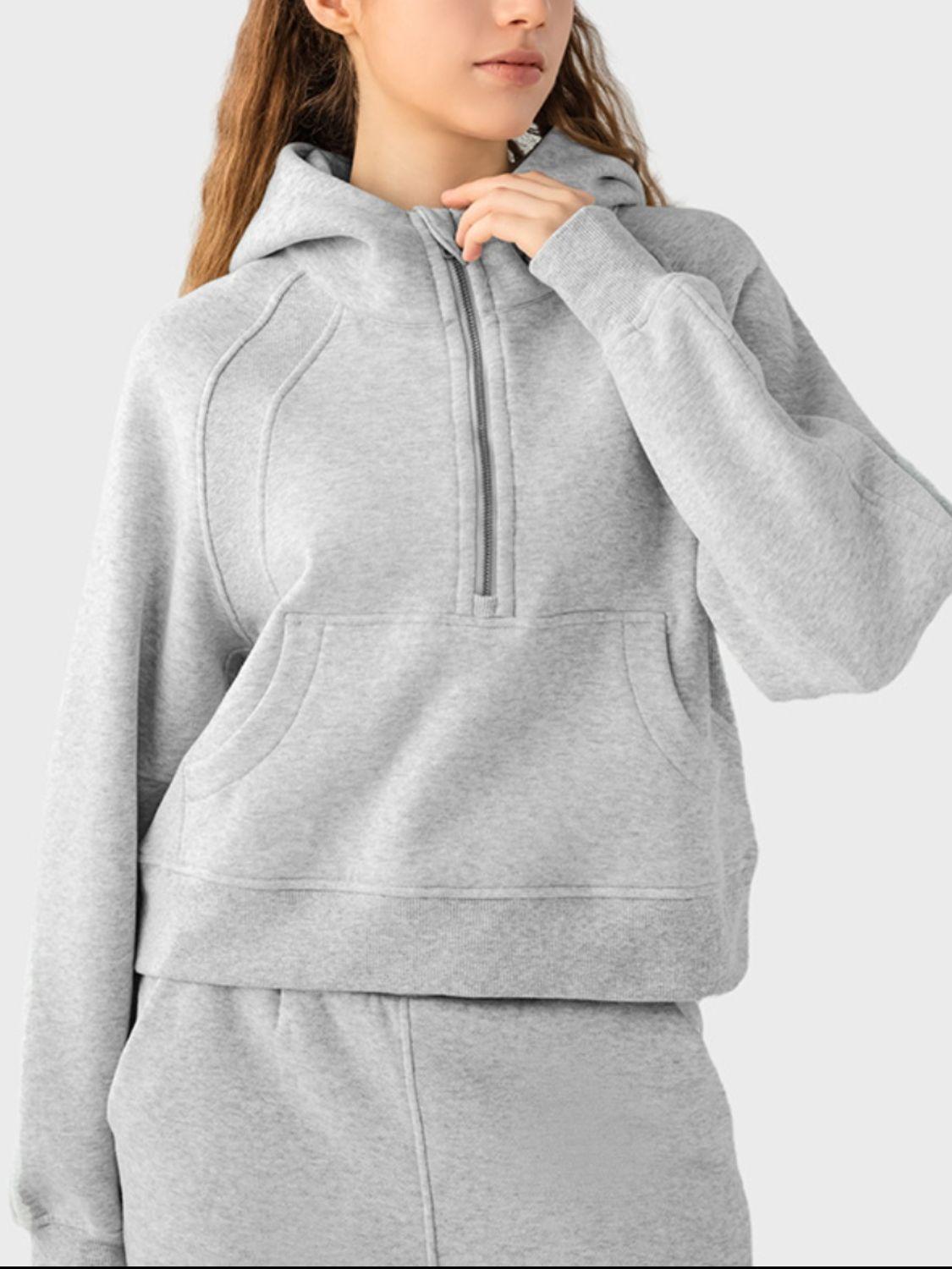 Half-Zip Long Sleeve Sports Hoodie - Lab Fashion, Home & Health
