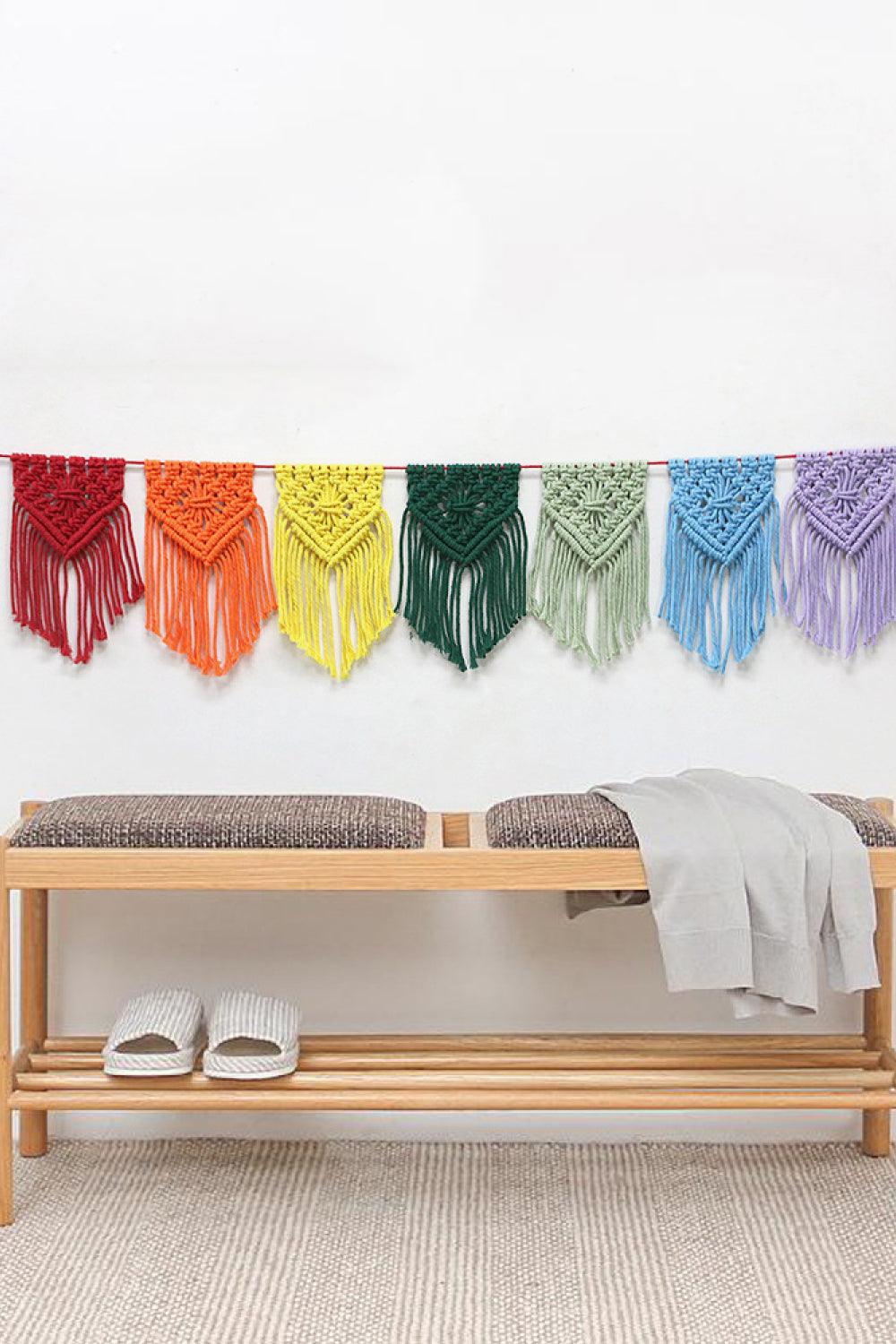 Rainbow Fringe Macrame Banner - Lab Fashion, Home & Health