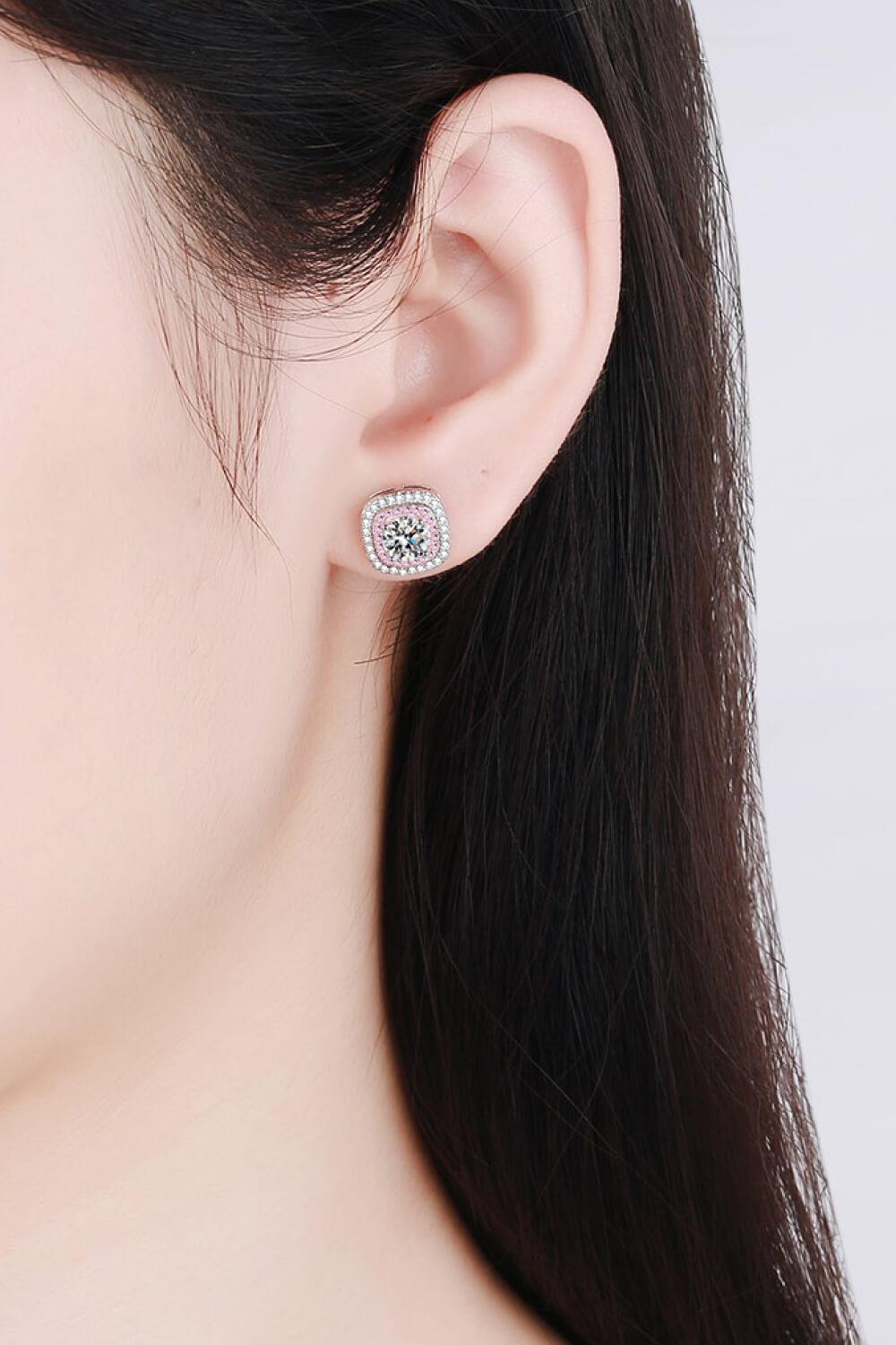 Geometric Moissanite Stud Earrings - Lab Fashion, Home & Health