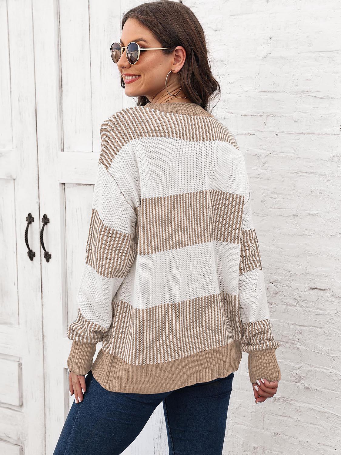 Full Size Round Neck Drop Shoulder Sweater - Lab Fashion, Home & Health