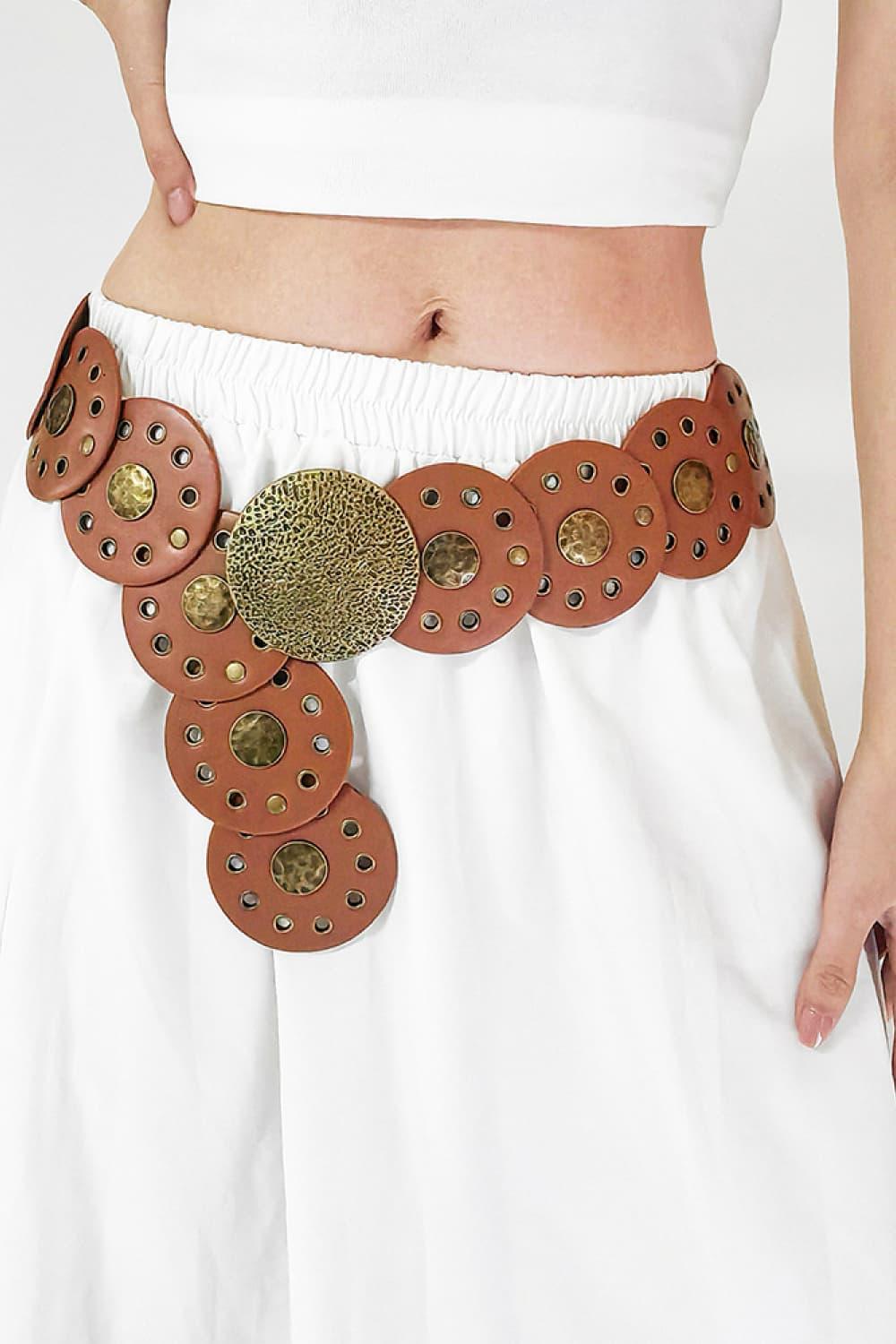 Round Shape PU Leather Belt - Lab Fashion, Home & Health