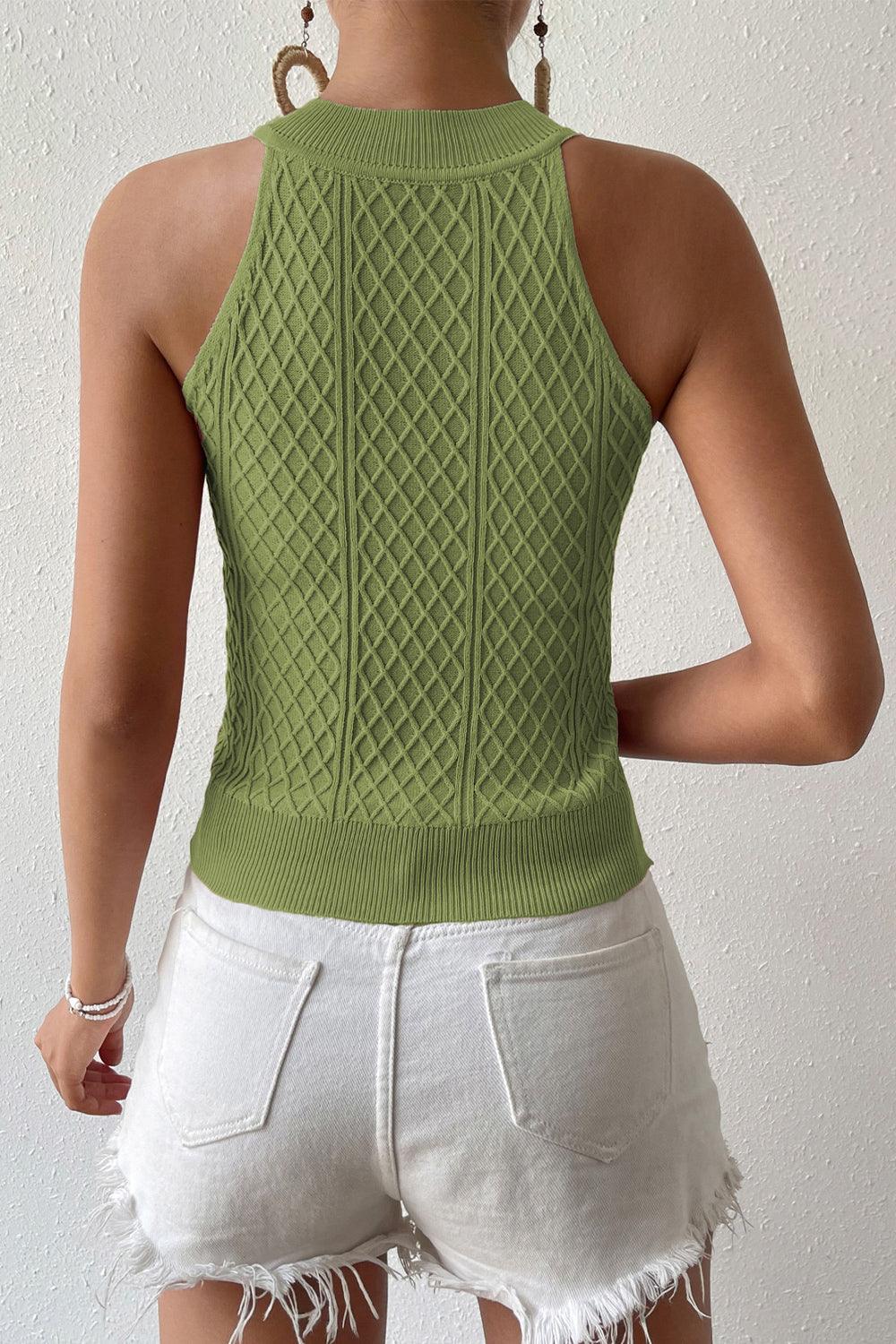 Round Neck Sleeveless Knit Top - Lab Fashion, Home & Health