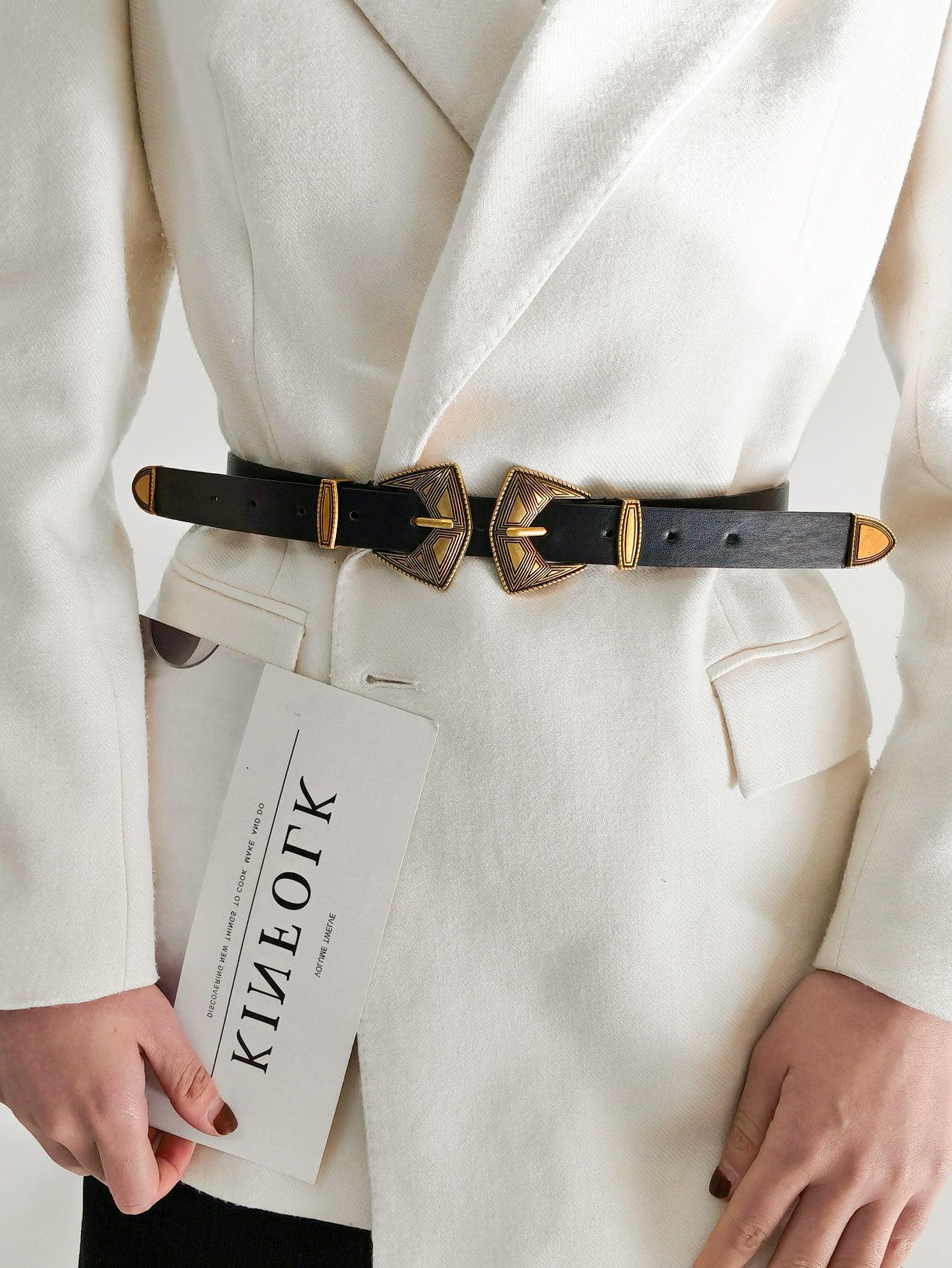 Double Buckle PU Leather Belt - Lab Fashion, Home & Health