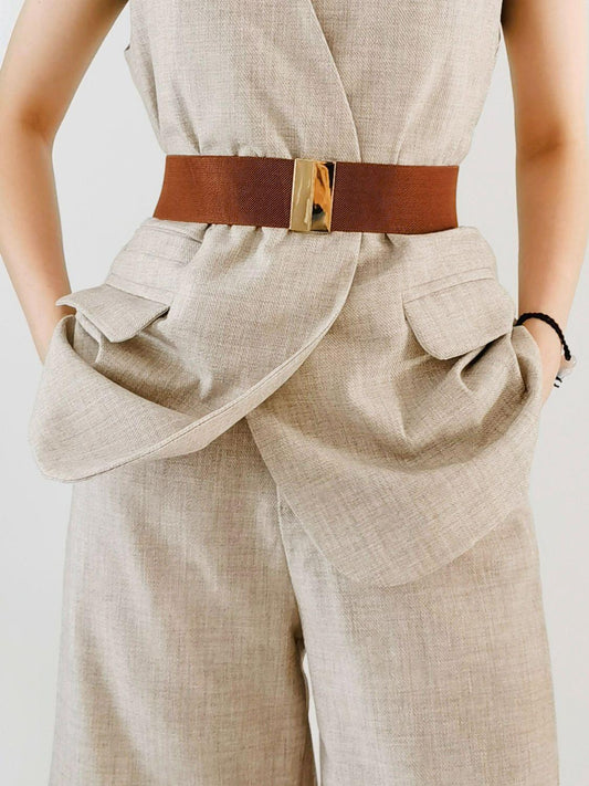 Alloy Buckle Elastic Belt - Lab Fashion, Home & Health