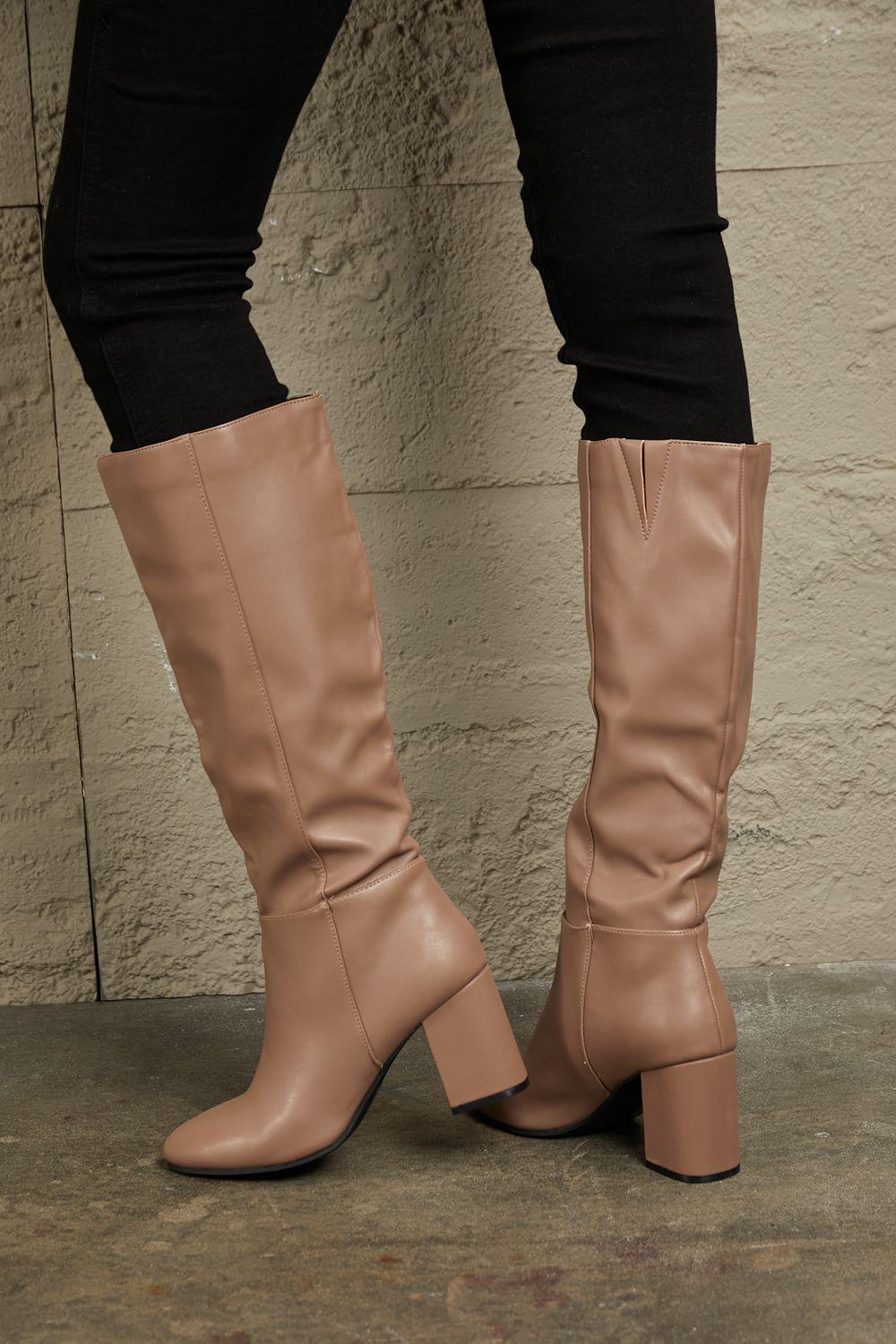 East Lion Corp Block Heel Knee High Boots - Lab Fashion, Home & Health