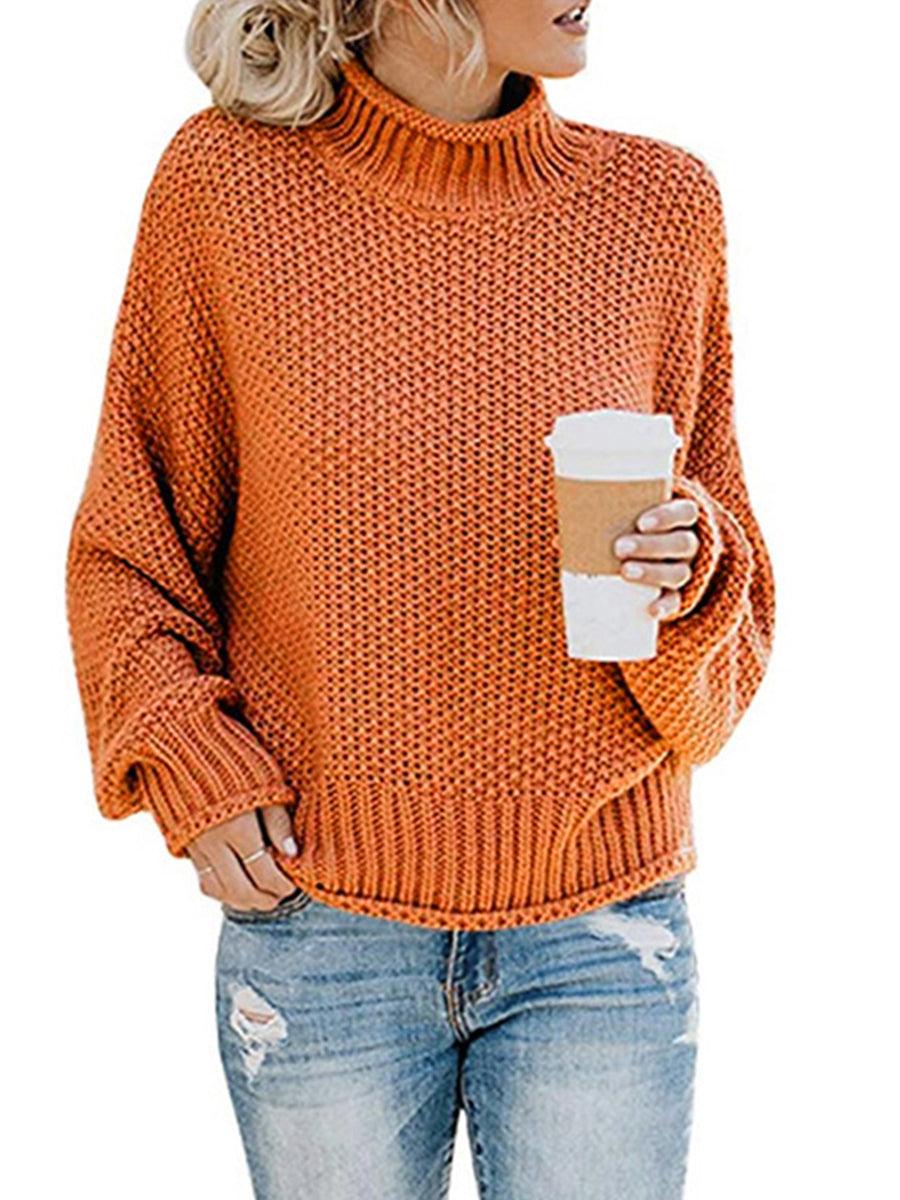 Turtleneck Dropped Shoulder Sweater - Lab Fashion, Home & Health