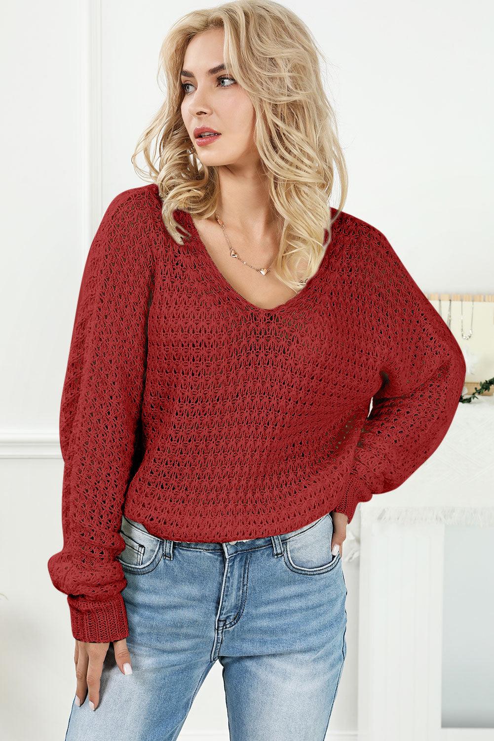 V-Neck Slit Knit Top - Lab Fashion, Home & Health