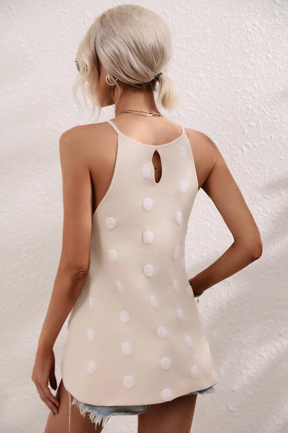 Polka Dot Round Neck Tank - Lab Fashion, Home & Health