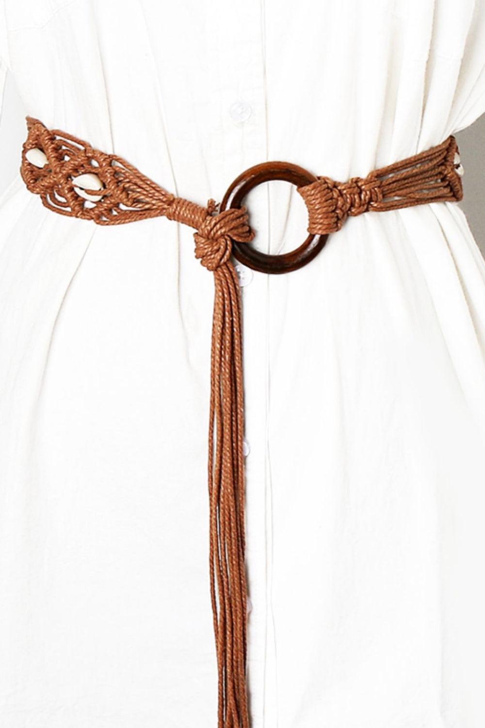 Bohemian Wood Ring Braid Belt - Lab Fashion, Home & Health