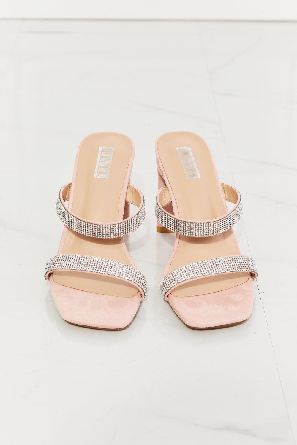 MMShoes Leave A Little Sparkle Rhinestone Block Heel Sandal in Pink - Lab Fashion, Home & Health