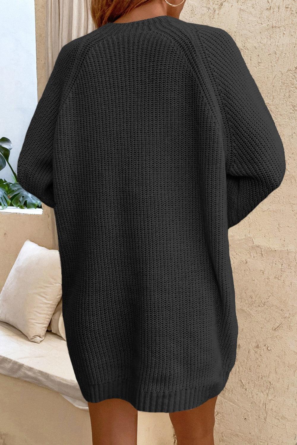 Lace-Up Mini Sweater Dress - Lab Fashion, Home & Health